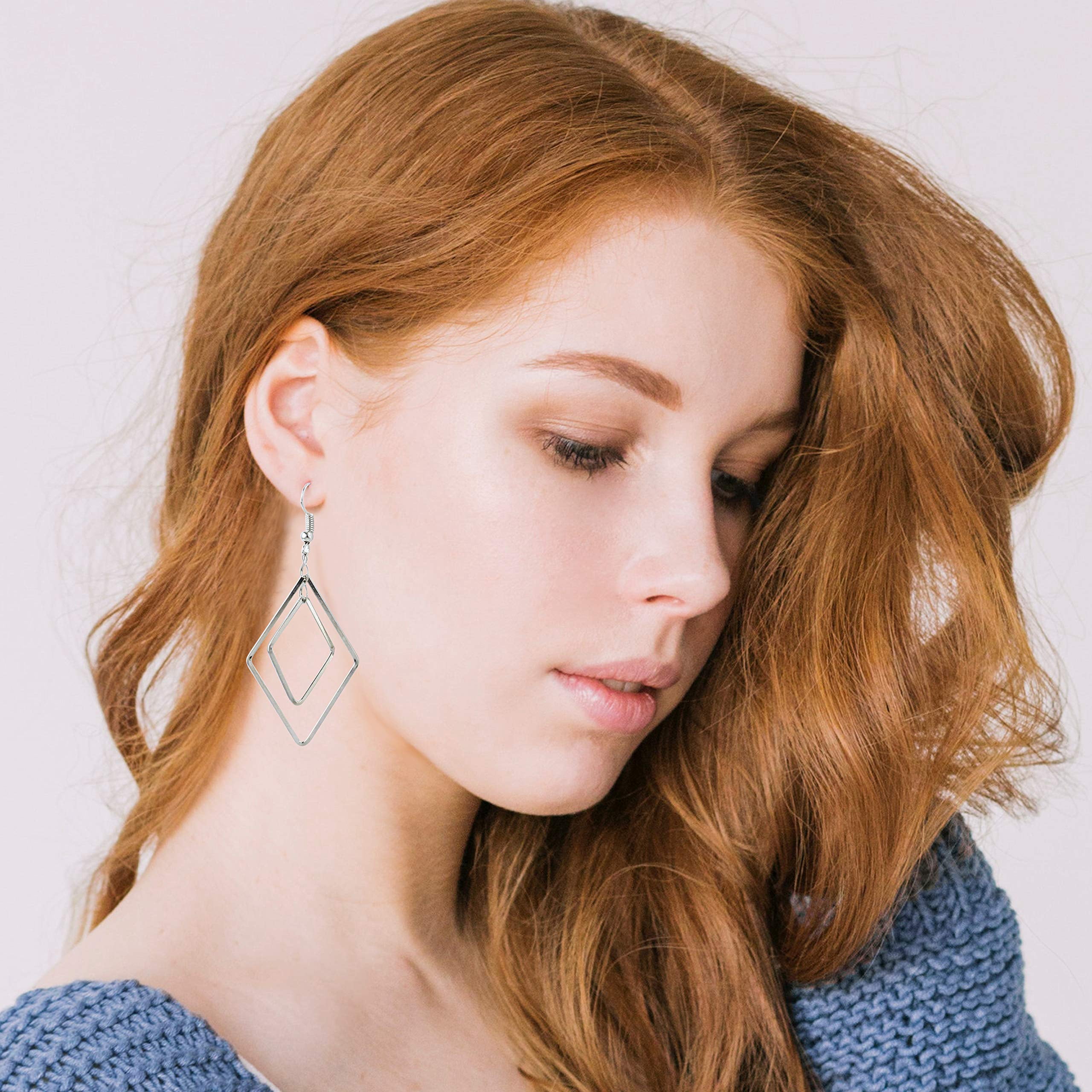 DIY.STORE 51 PCS Gold Silver Jewelry Set with 6 PCS Necklace,9 PCS Bracelet,36 PCS Layered Ball Dangle Hoop Stud Earrings for Women Jewelry Fashion and Valentine Birthday Party Gift - Image 5