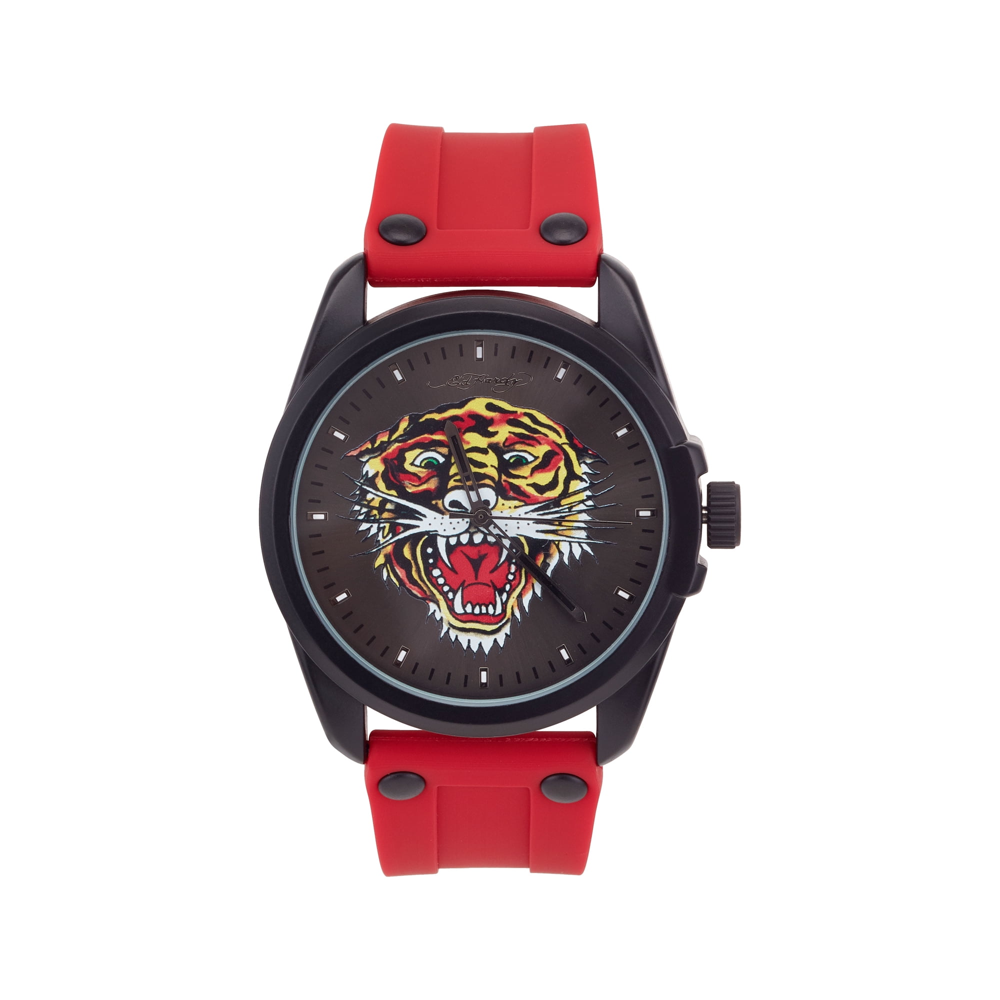 Ed Hardy Men's Matte Yellow Silicone Strap Watch 46mm - Image 2