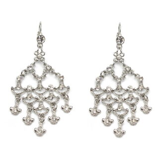 Elegant Crystal Chandelier Drop Earrings - 3 Inch Vintage Style Statement Dangle Earrings for Wedding, Prom, Special Occasions Jewelry Earring Silver