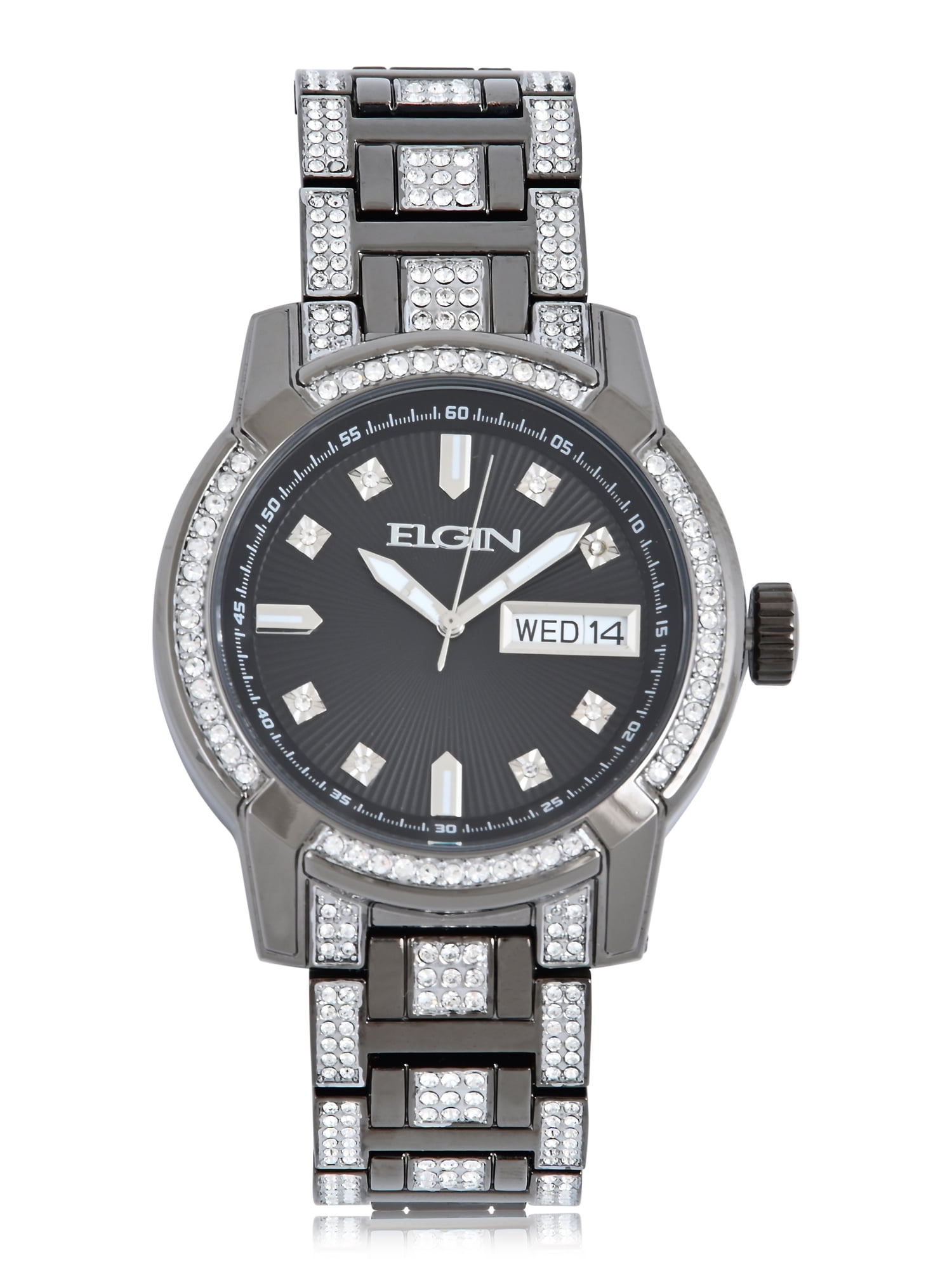 Elgin Adult Mens Analog Alloy Gunmetal 52mm Wristwatch, FG180021