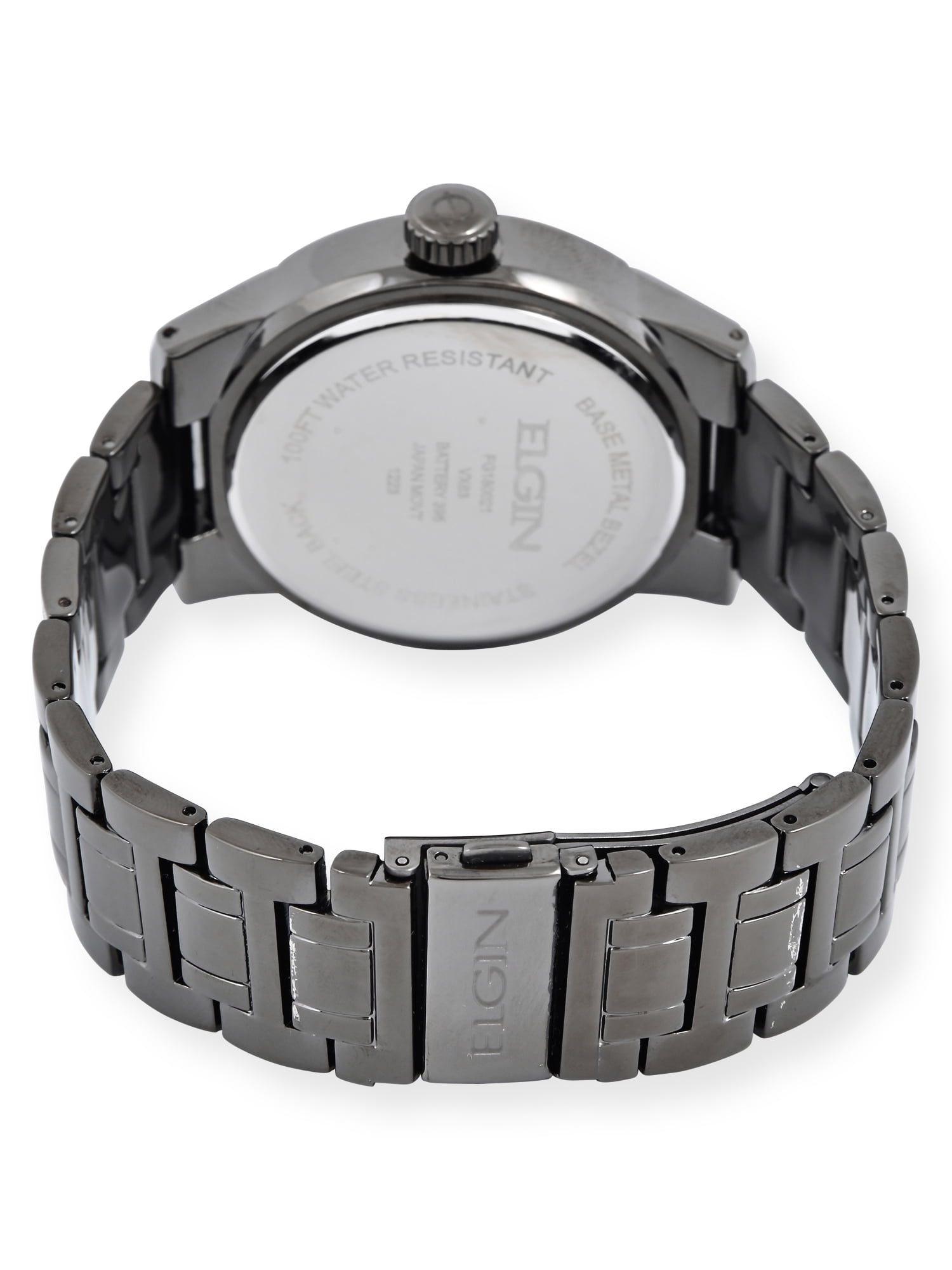 Elgin Adult Mens Analog Alloy Gunmetal 52mm Wristwatch, FG180021 - Image 4
