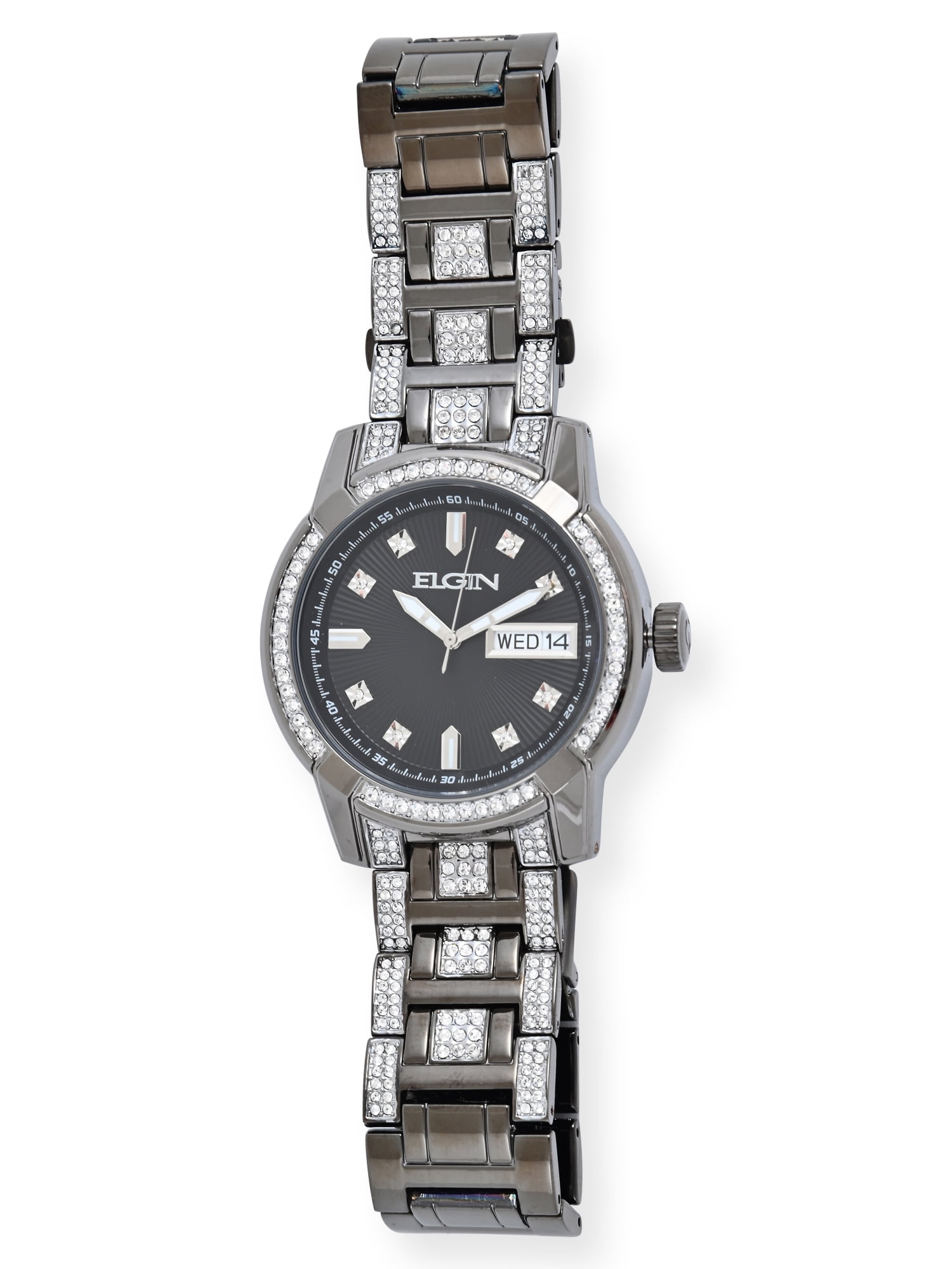 Elgin Adult Mens Analog Alloy Gunmetal 52mm Wristwatch, FG180021 - Image 3