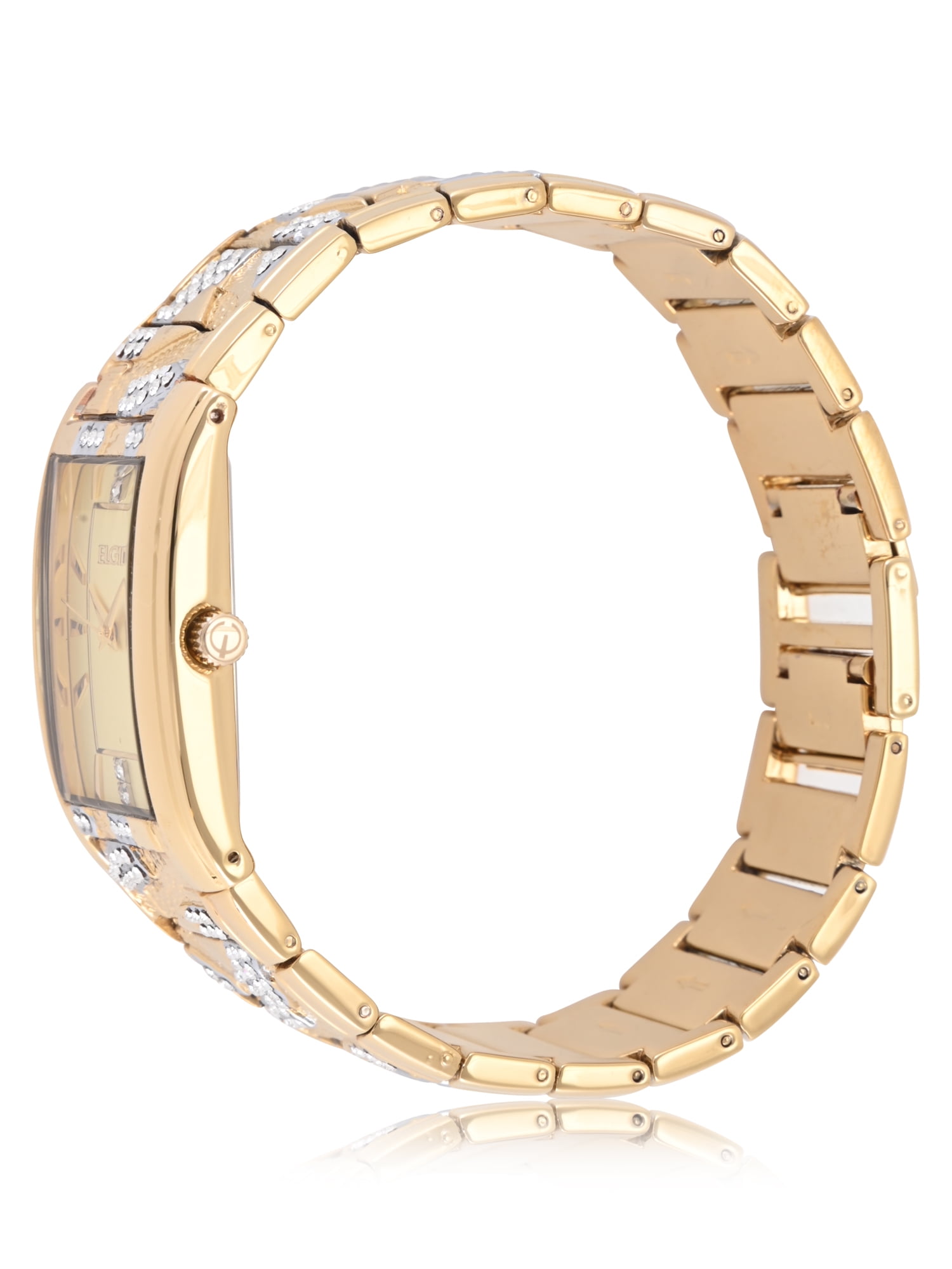Elgin Adult Men's Tank Case Watch with Crystal and Brushed Bark Bracelet. (FG180033) - Image 3