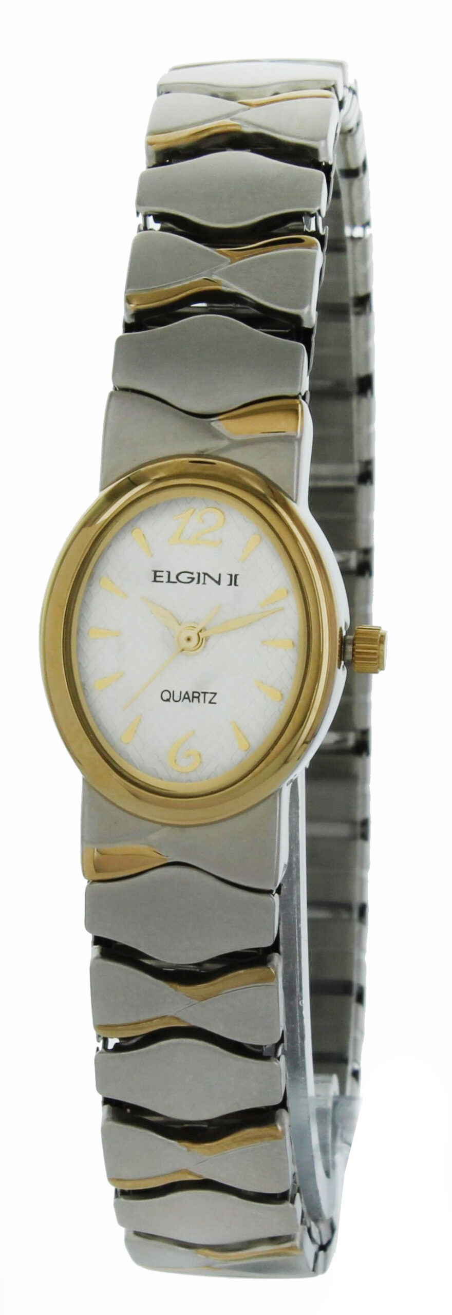 Elgin Ladies Quartz Two Tone Silver Expansion Band Watch - Image 2