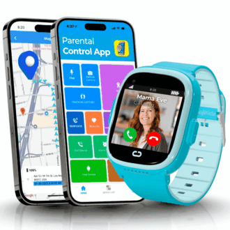 EmojiKidz Kids Smartwatch with GPS, Parental Controls, Calls, SOS, Smart Watch for Kids, Blocked Unknown Callers, (Blue)