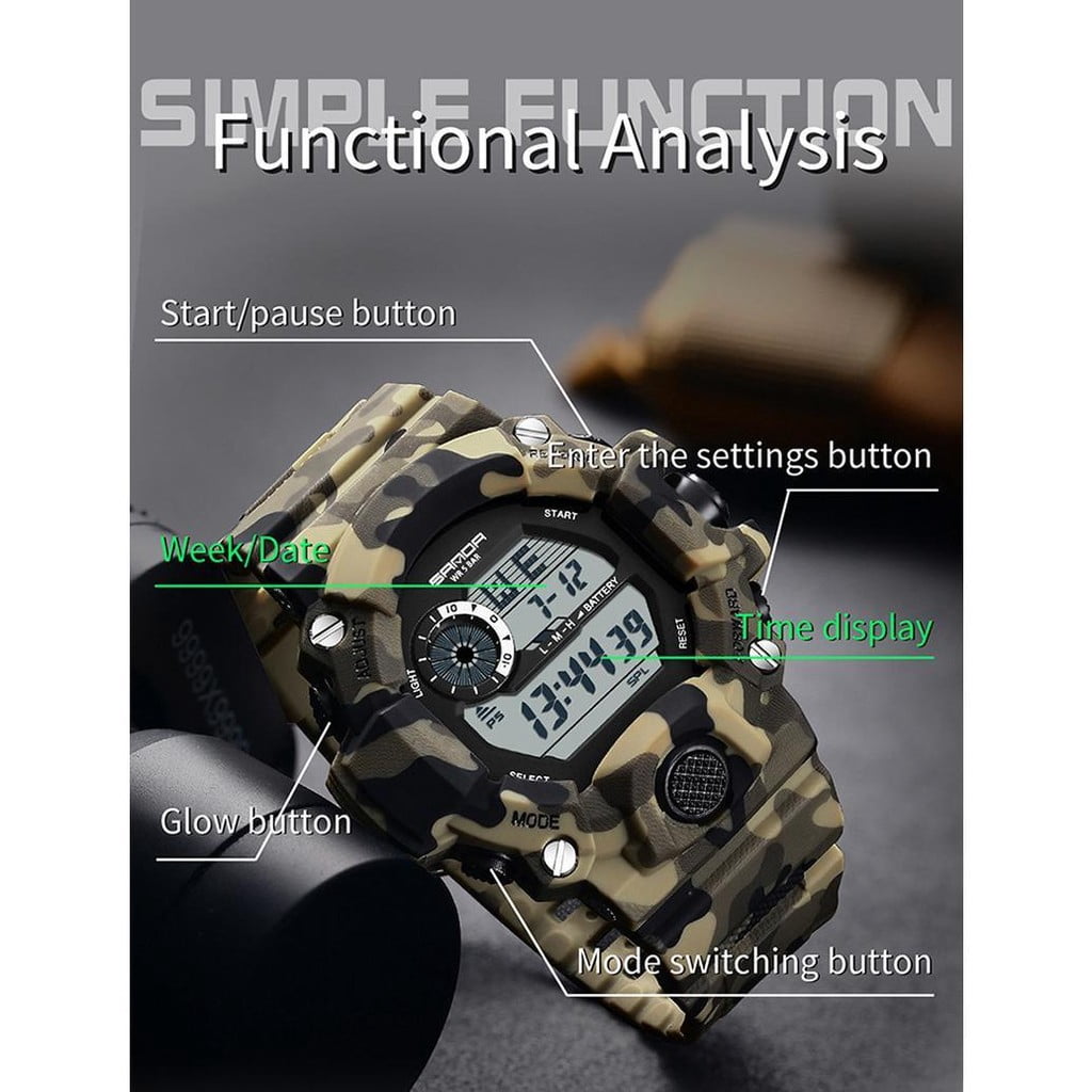 Explojoy Tactical Digital Watch – Waterproof Camouflage Design with Multifunction Display - Image 4