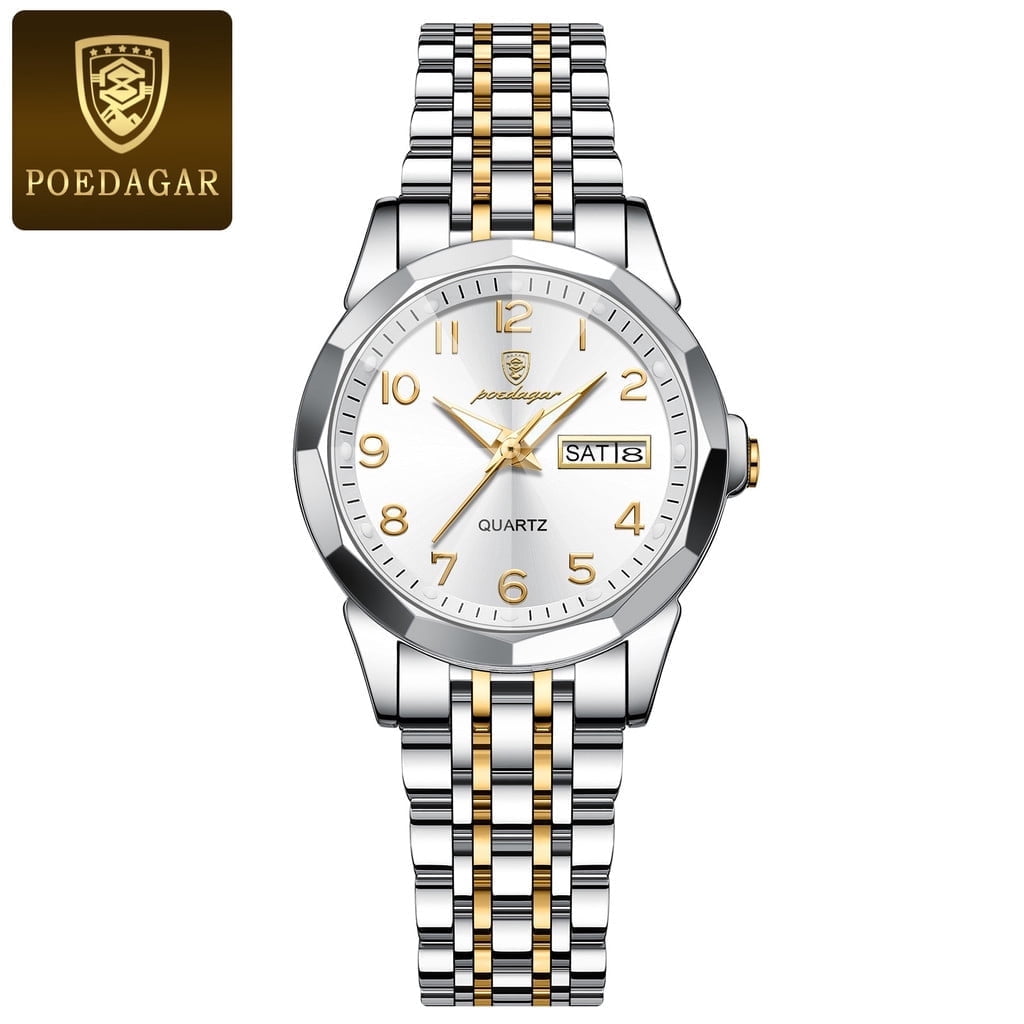 Explojoy Women's Waterproof Quartz Watch – Stainless Steel with Luminous Dial