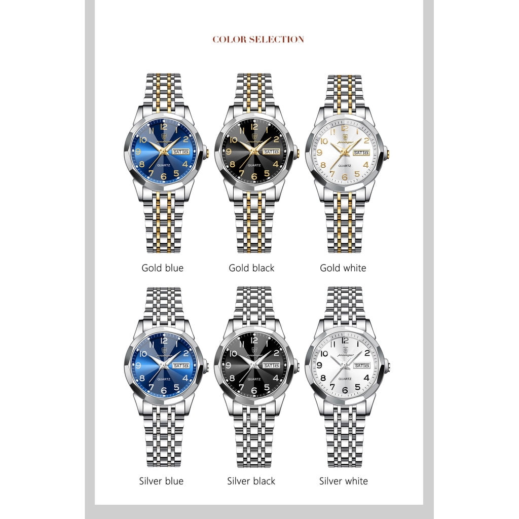 Explojoy Women's Waterproof Quartz Watch – Stainless Steel with Luminous Dial - Image 5