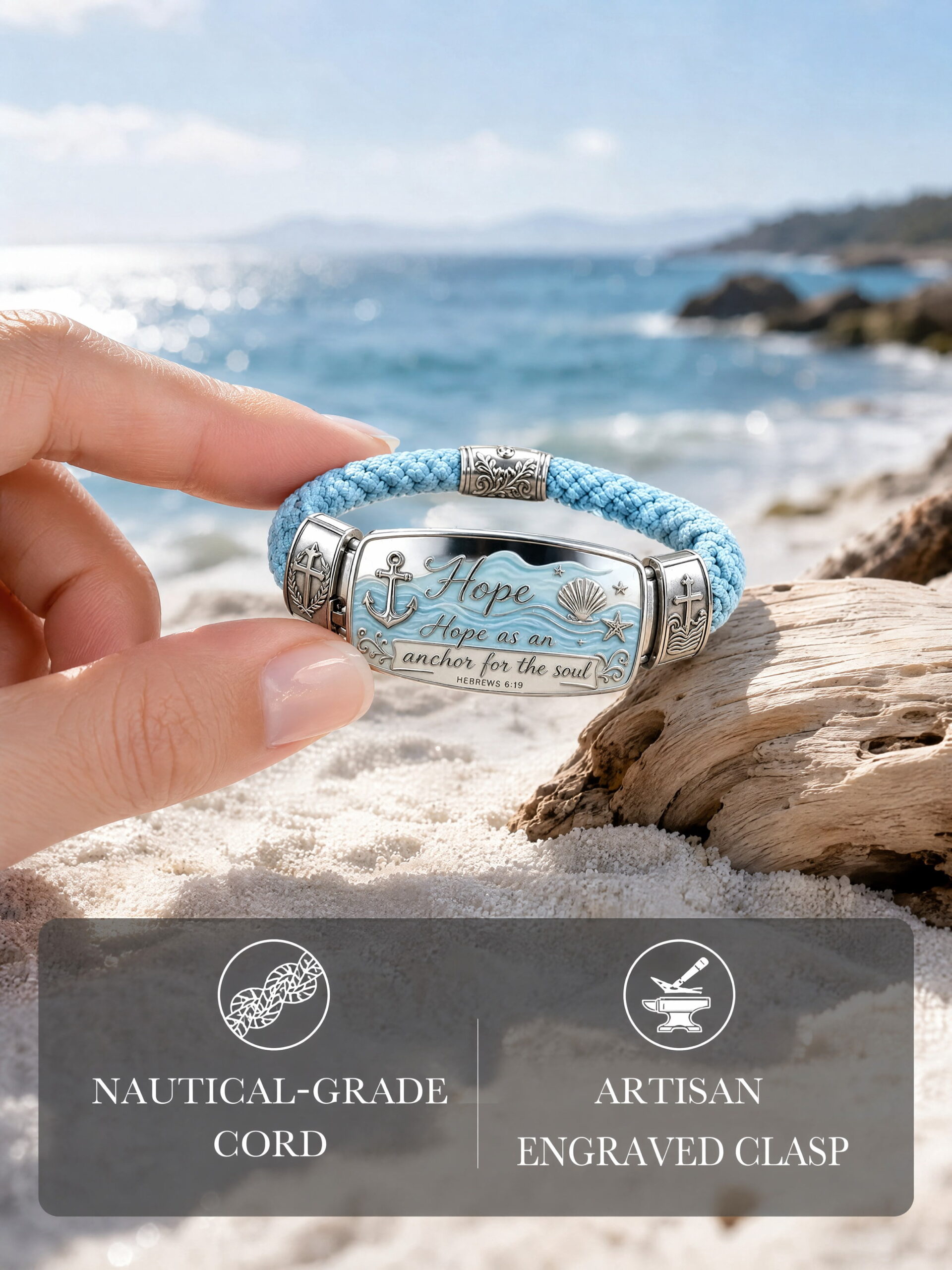 Faith Over Fear Bracelet Christian, Isaiah 41:10 Cross Bangle, Cherry Blossom Scripture Jewelry Gift for Women Mom - Image 2