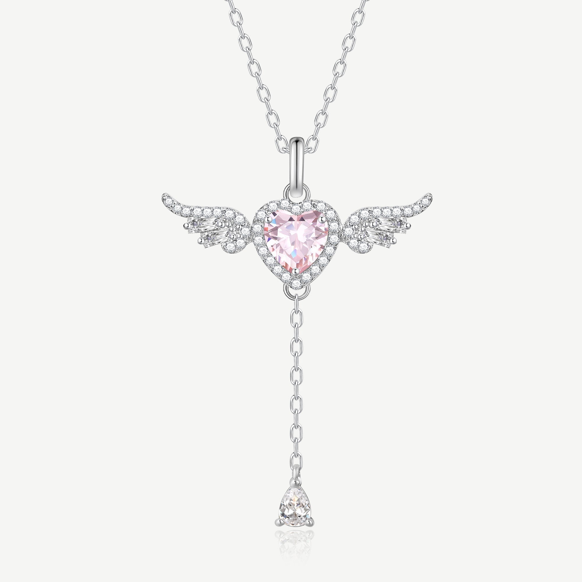 FANCIME "Angel's Love" Sterling Silver Necklace PInk