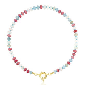 FENOHREFE Colorful Bead Necklace Handmade Necklace Adjustable Necklace Fashion Neck Jewelry Charm Necklace Present for Women