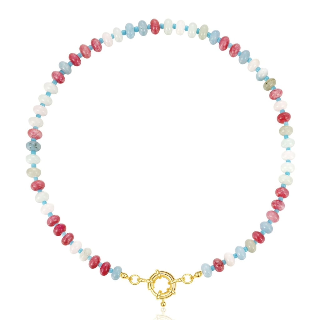 FENOHREFE Colorful Bead Necklace Handmade Necklace Adjustable Necklace Fashion Neck Jewelry Charm Necklace Present for Women