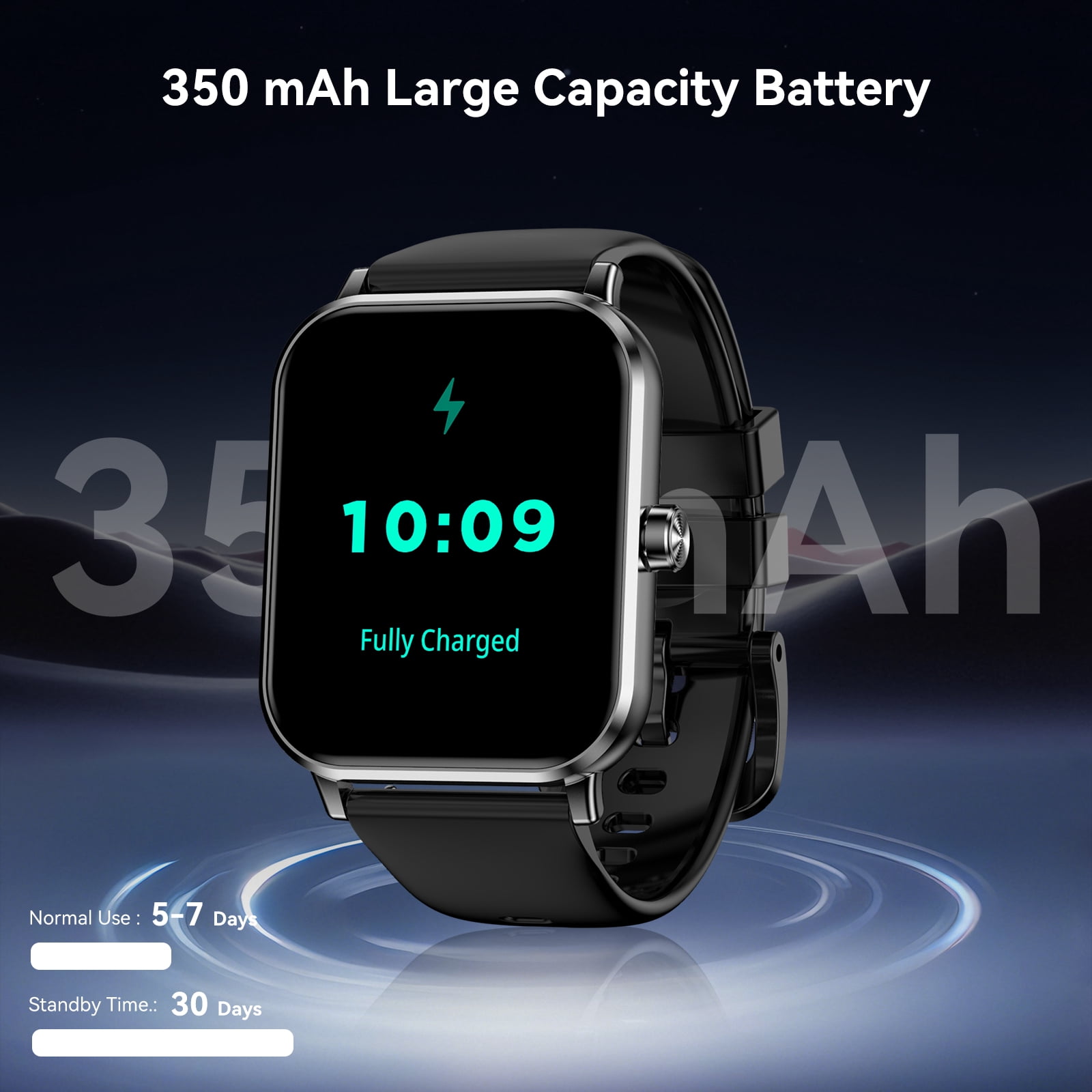 FPZMIU 1.83" Display Smart Watch, High-Definition Fitness Watch with Always-On Touchscreen for Men Women, Black - Image 4