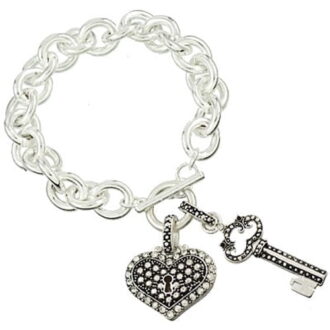 Freebird Jewelry Box Heart & Key Charm Bracelet