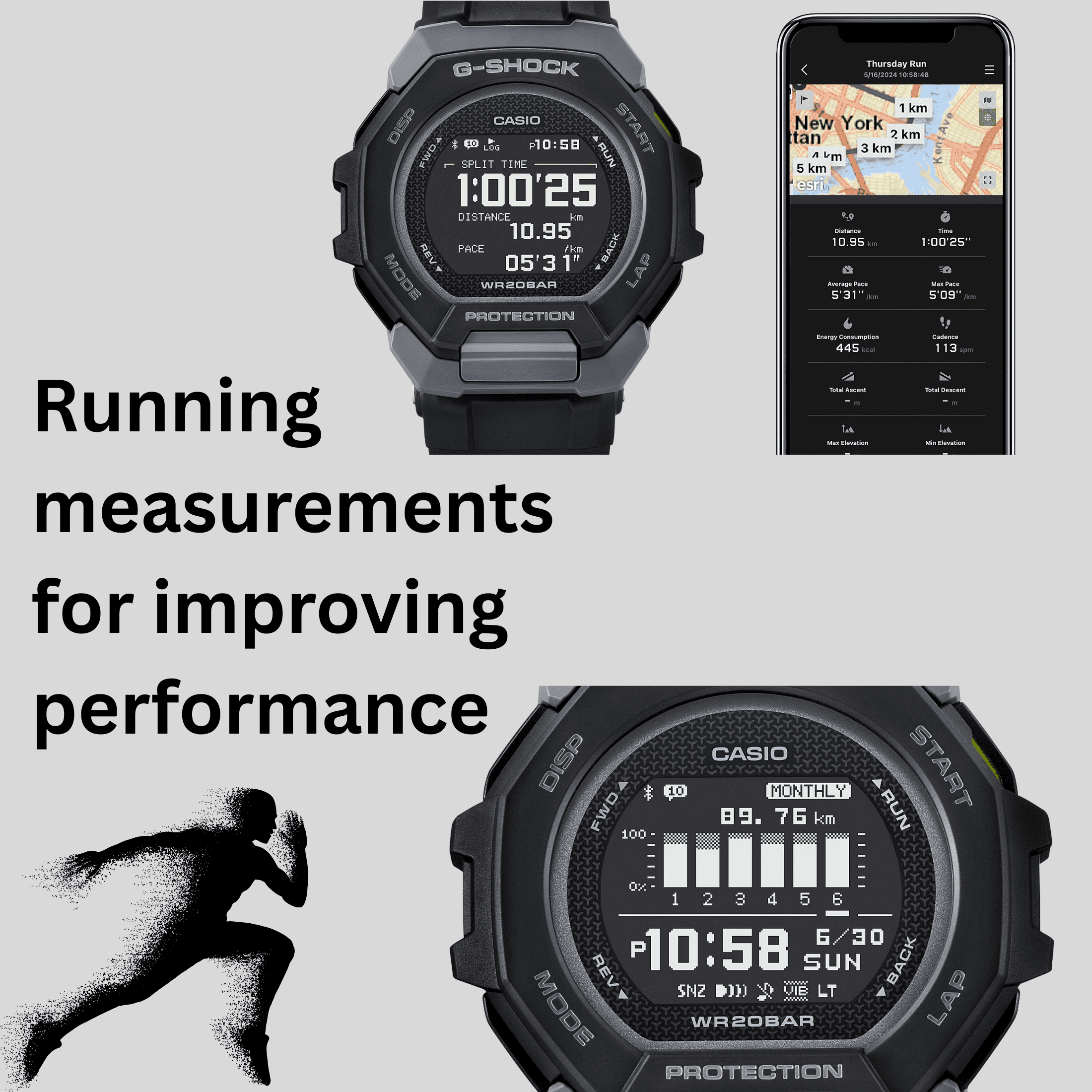 G-Shock Men's Connected Fitness Watch GBD300-1 – Bluetooth, Shock Resistant, 200M Water Resistant, Black Resin - Image 5