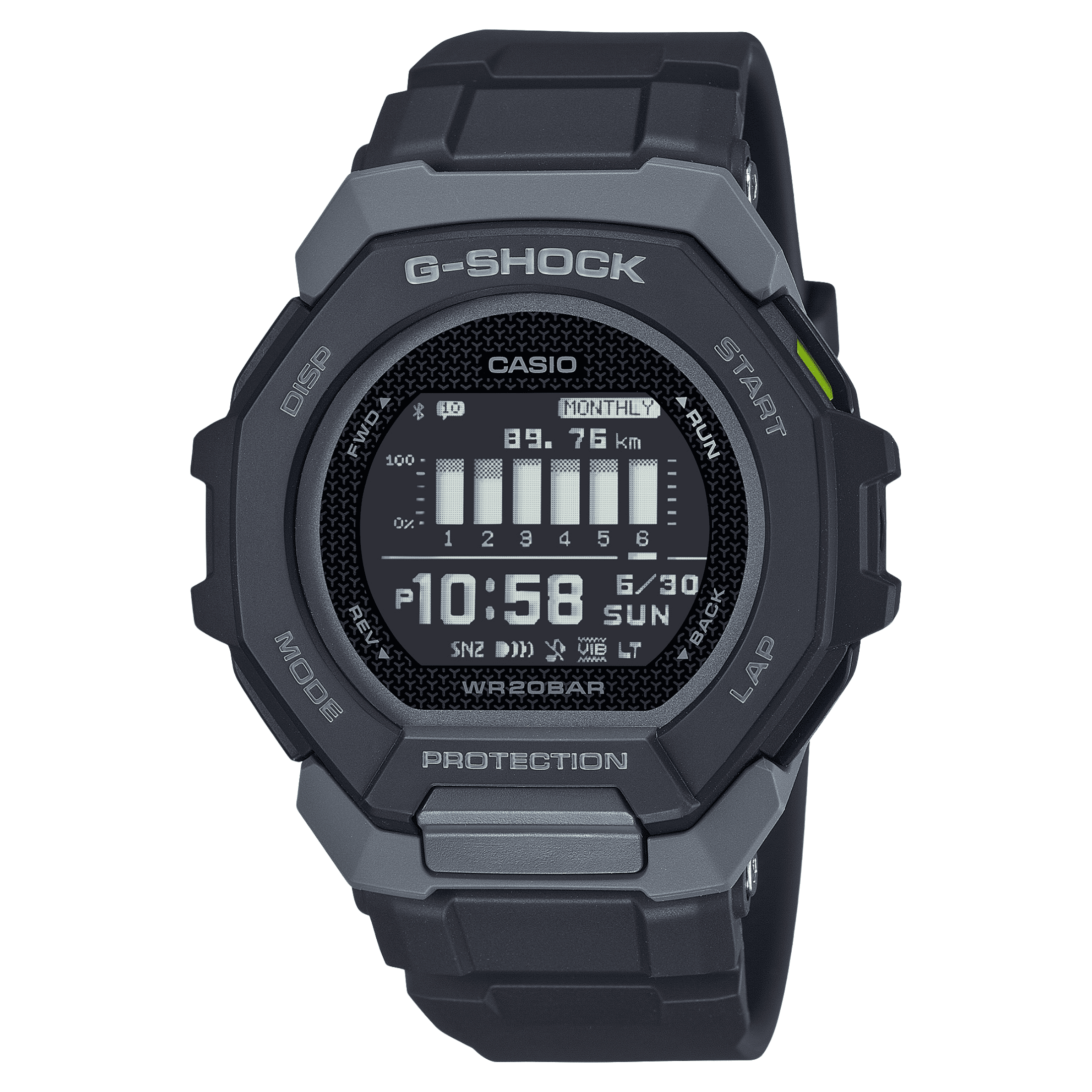 G-Shock Men's Connected Fitness Watch GBD300-1 – Bluetooth, Shock Resistant, 200M Water Resistant, Black Resin