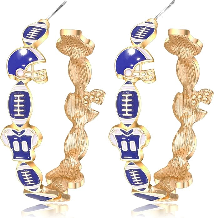 Game Day Earrings for Women Football Earrings for Mom Fashion Football Mom Sports Jewelry Game Day Outfit Accessories