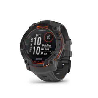 Garmin Instinct® 3 50mm, Solar Charged Display, Rugged Outdoor GPS Smartwatch, Metal-Reinforced Bezel, Built-in Flashlight, Charcoal
