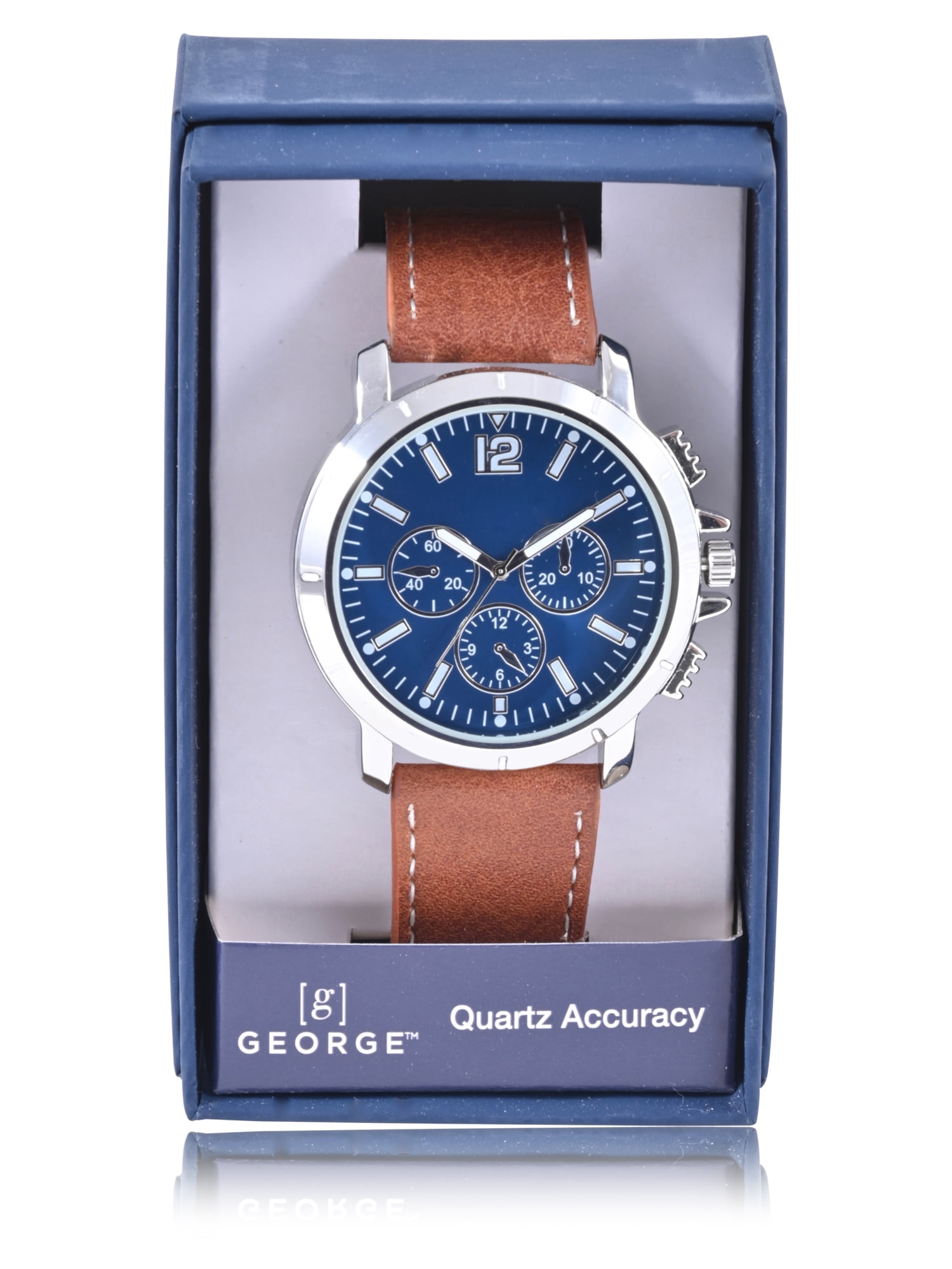 George Adult Male Analog Watch with Silver Dial in Brown Strap and (42032Wmm) - Image 2
