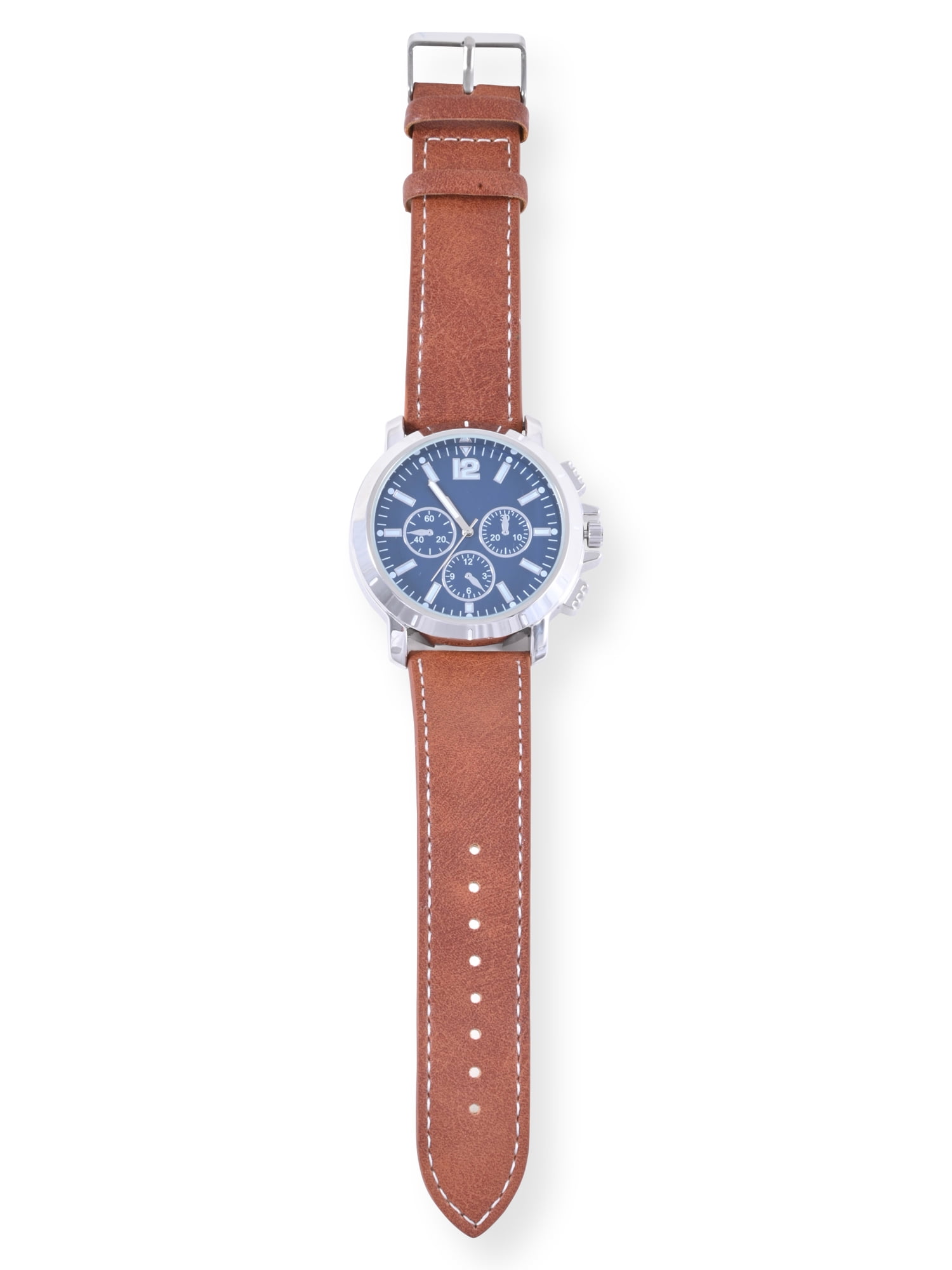 George Adult Male Analog Watch with Silver Dial in Brown Strap and (42032Wmm)