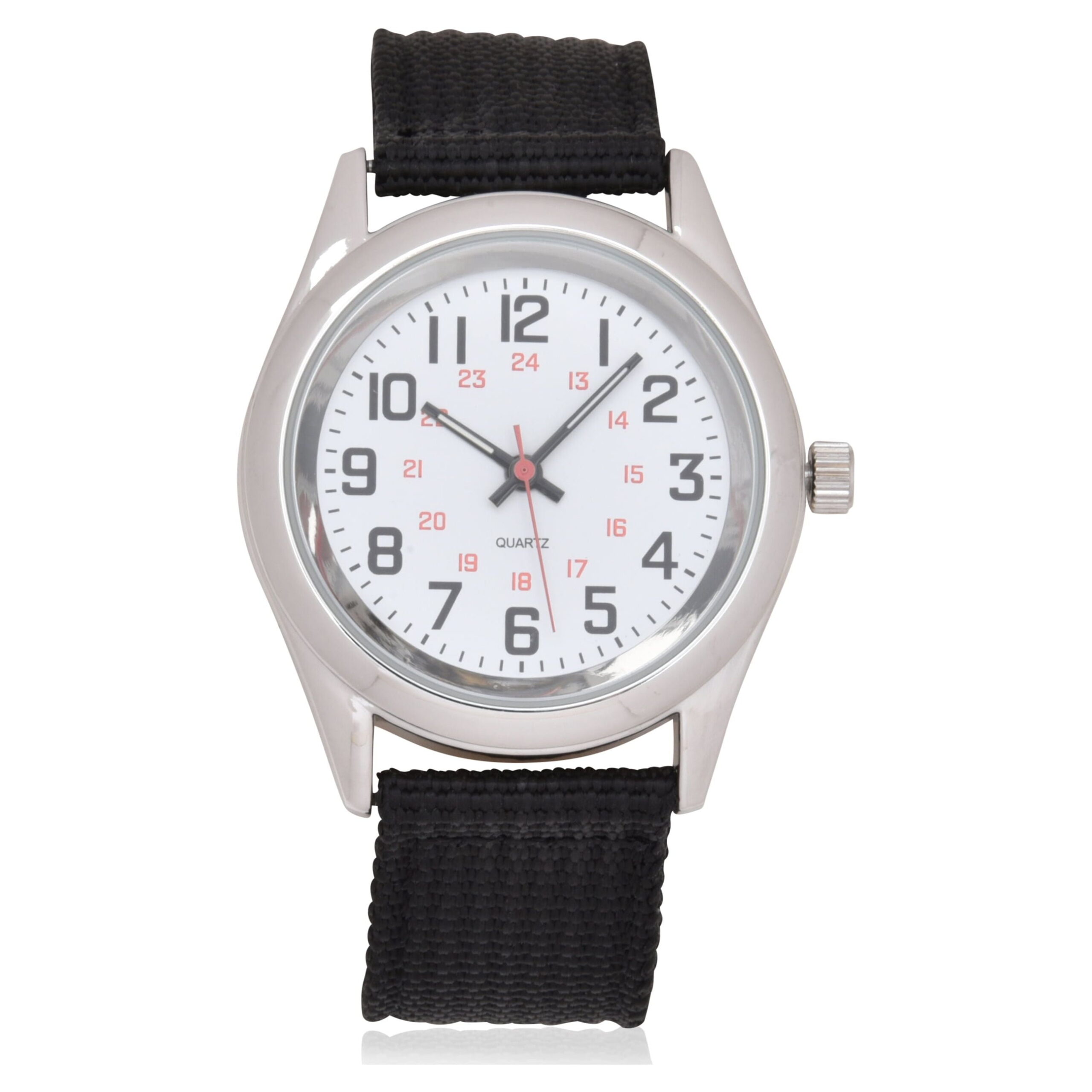 George Analog Adult Unisex Wristwatch in Silver with Black Sport Strap (GENWM1252M1)