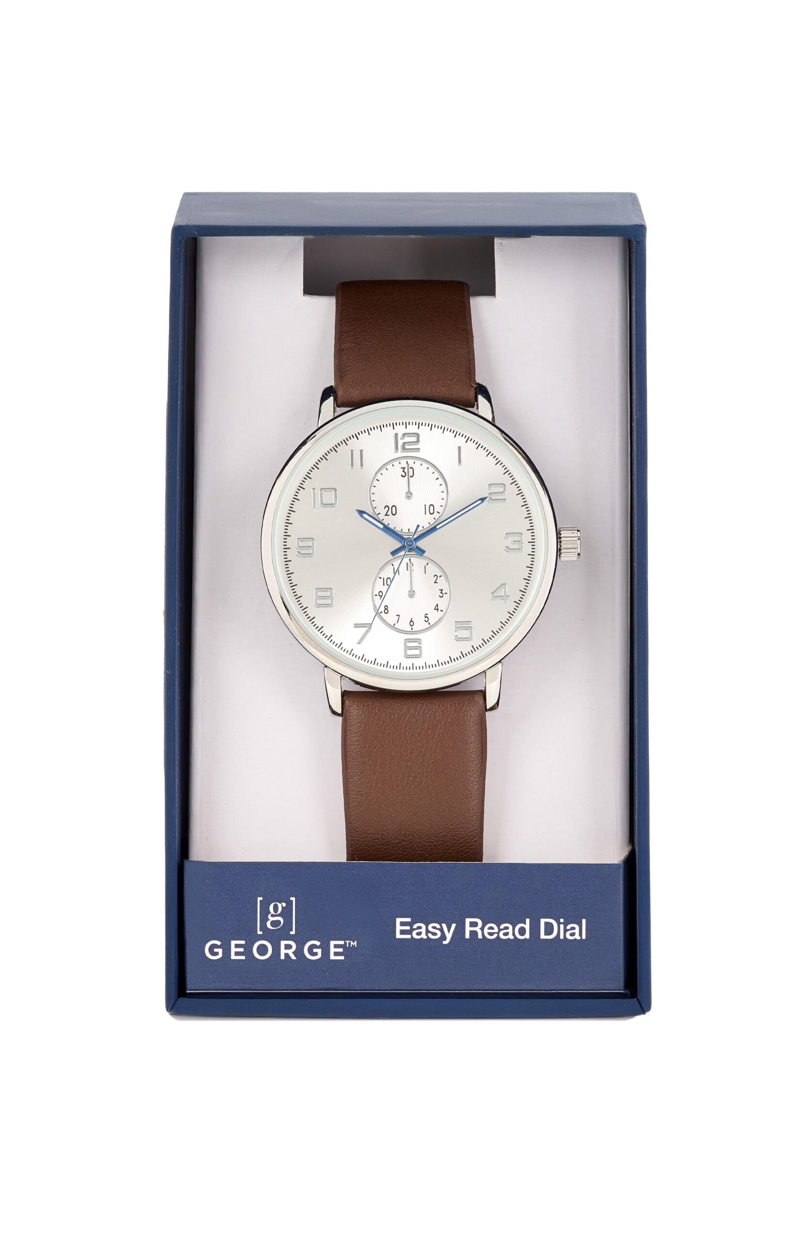 George Men's Adult Round 42mm Silver Case Analogue Watch - Image 4