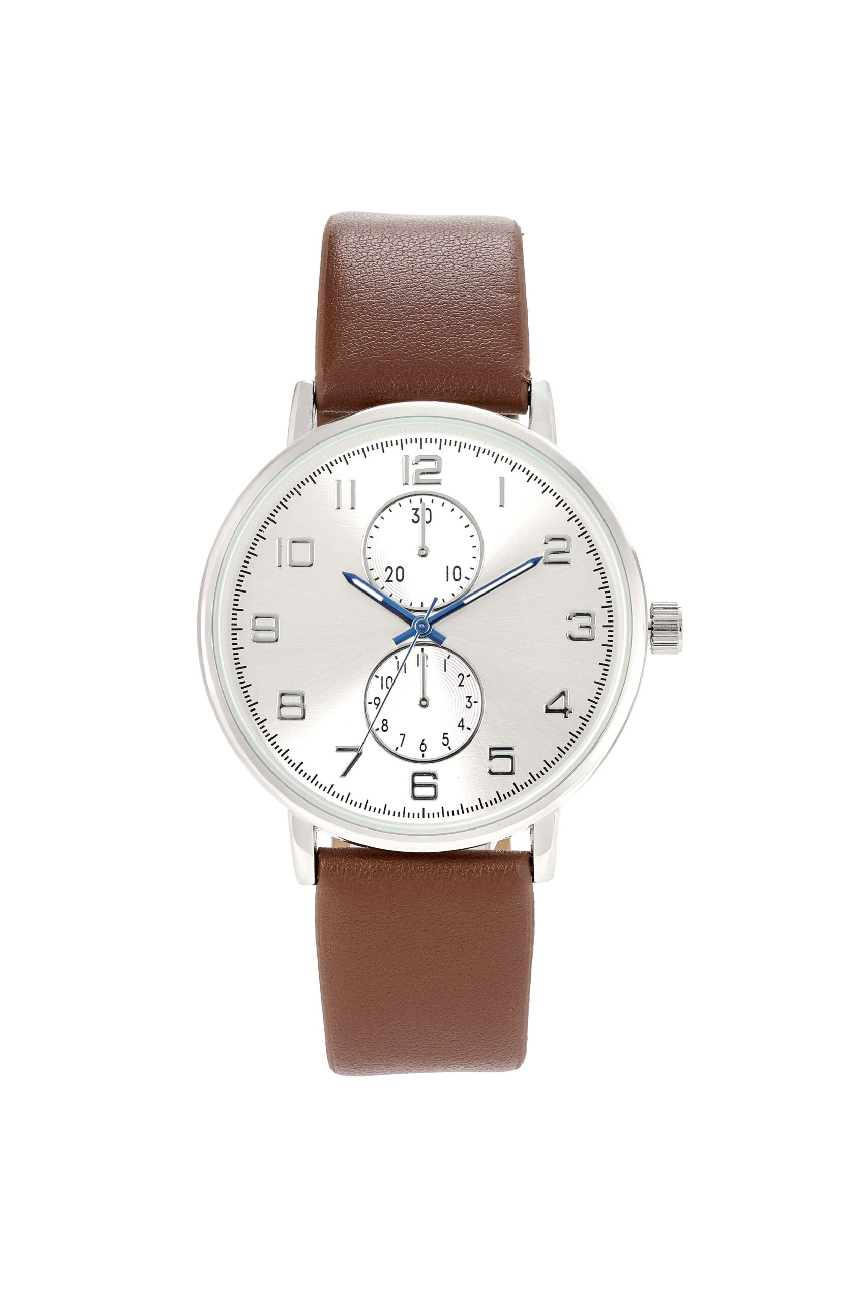 George Men's Adult Round 42mm Silver Case Analogue Watch
