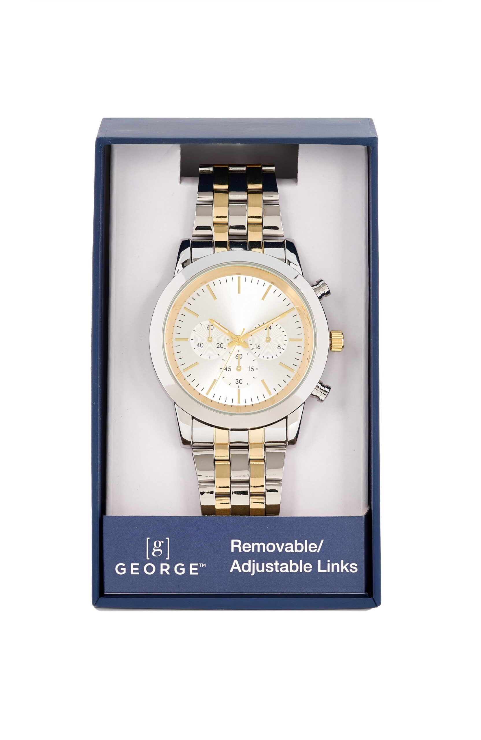 George Men's Adult Round 42mm Two-Tone Case Analogue Watch - Image 2