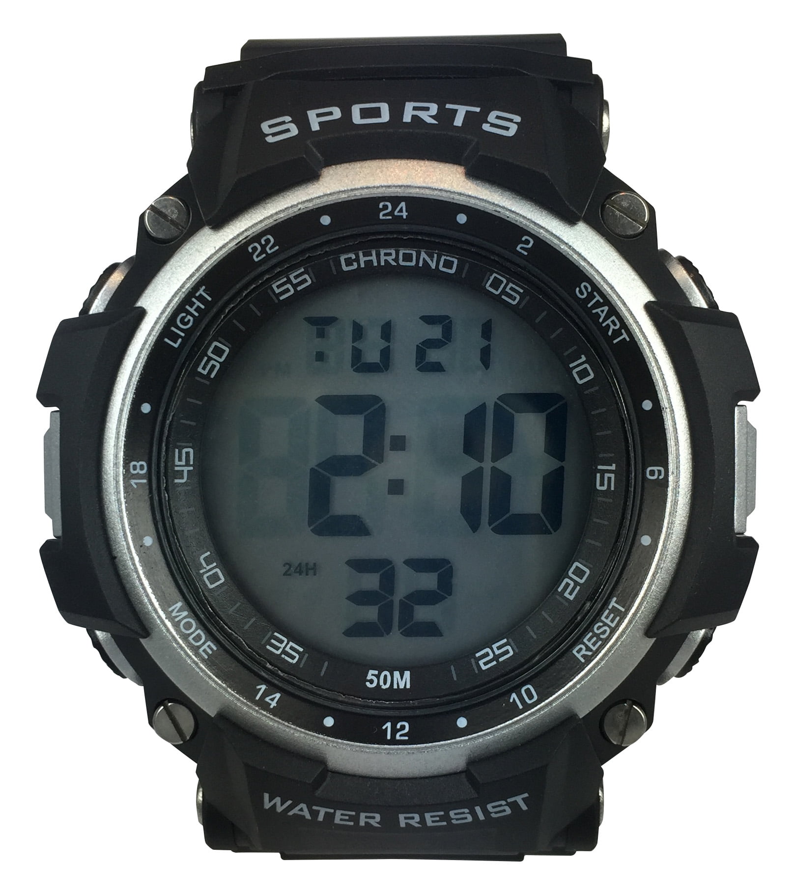 George Men's Digital Sport Wristwatch Plastic Strap