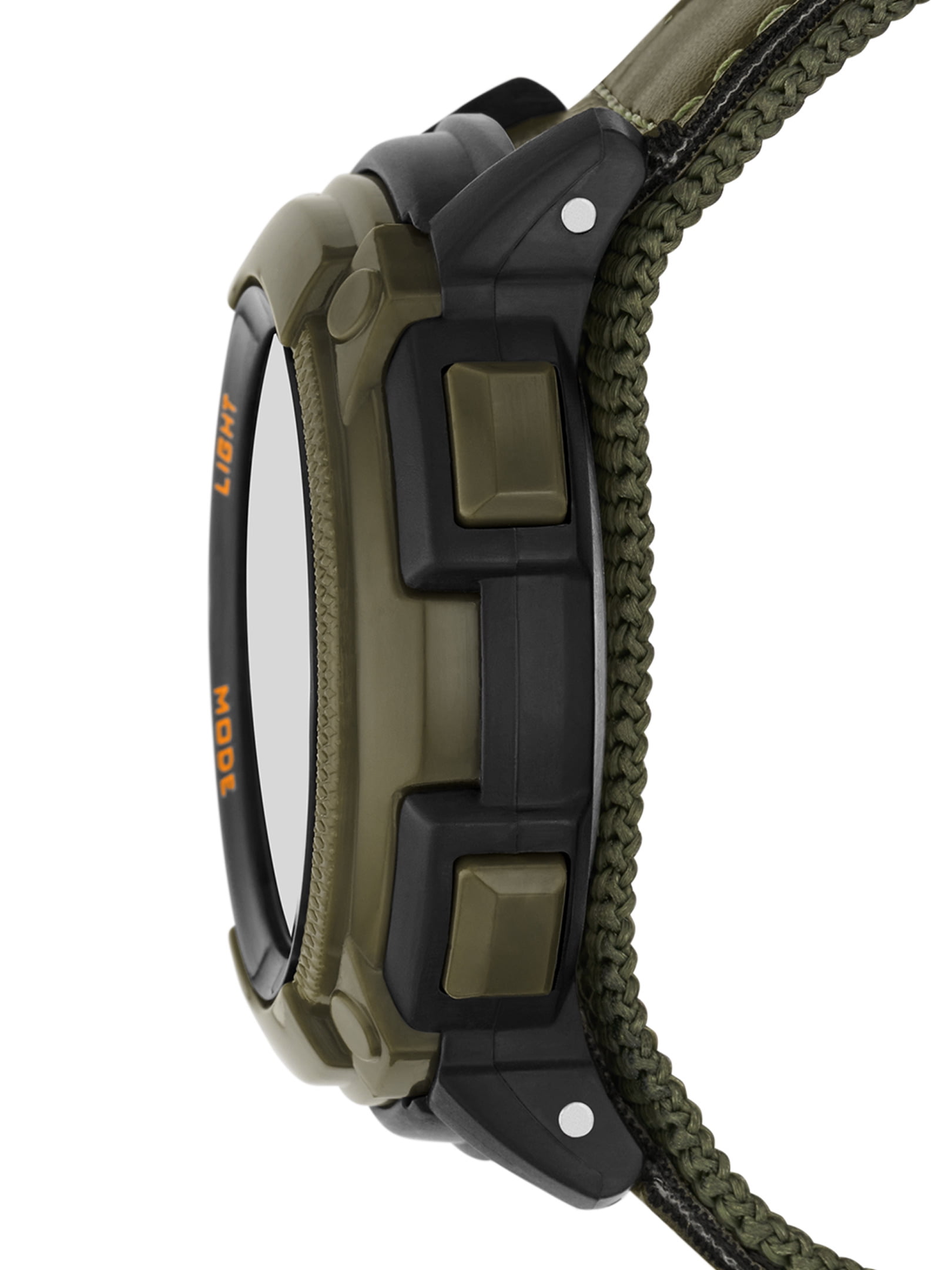 George Men's Digital Watch: Black Round Case, Green Bezel, Positive Display, Green Fast-Fit Strap (FMDOGE055) - Image 3