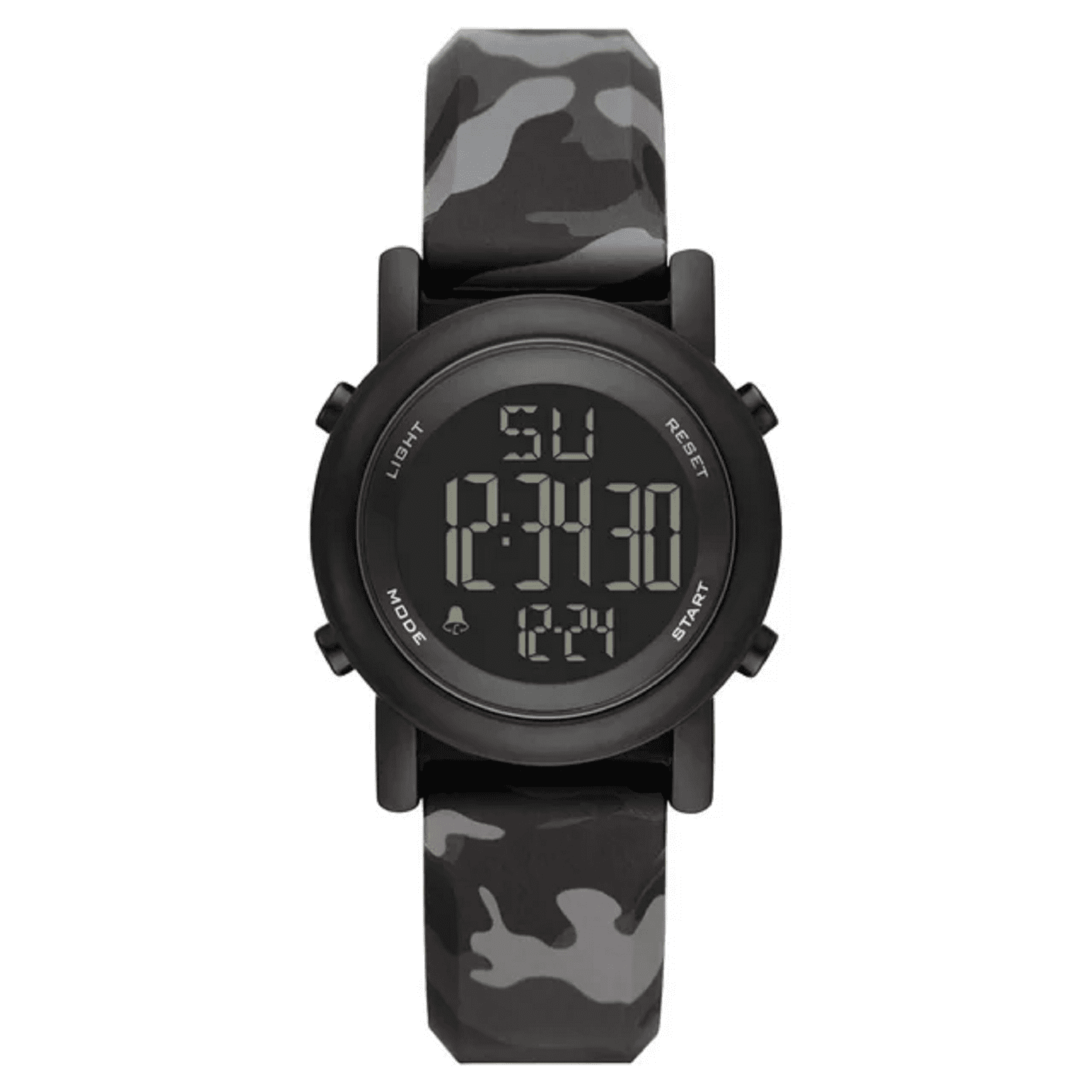 George Men's Digital Watch: Gunmetal Case, Negative Display, Black Grey Camo Strap (FMDOGE030) - Image 4