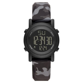 George Men's Digital Watch: Gunmetal Case, Negative Display, Black Grey Camo Strap (FMDOGE030)