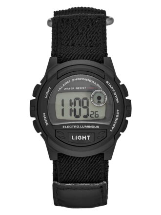 GEORGE Men's Digital Watch:Black Case, Positive Display, Nylon Fastwrap Strap (FMDOGE013)