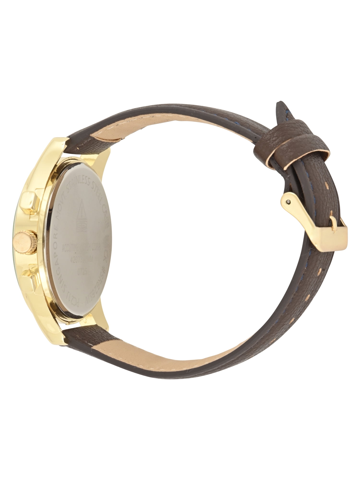 George Men's Gold Round Case with Brown Strap Watch - Image 4