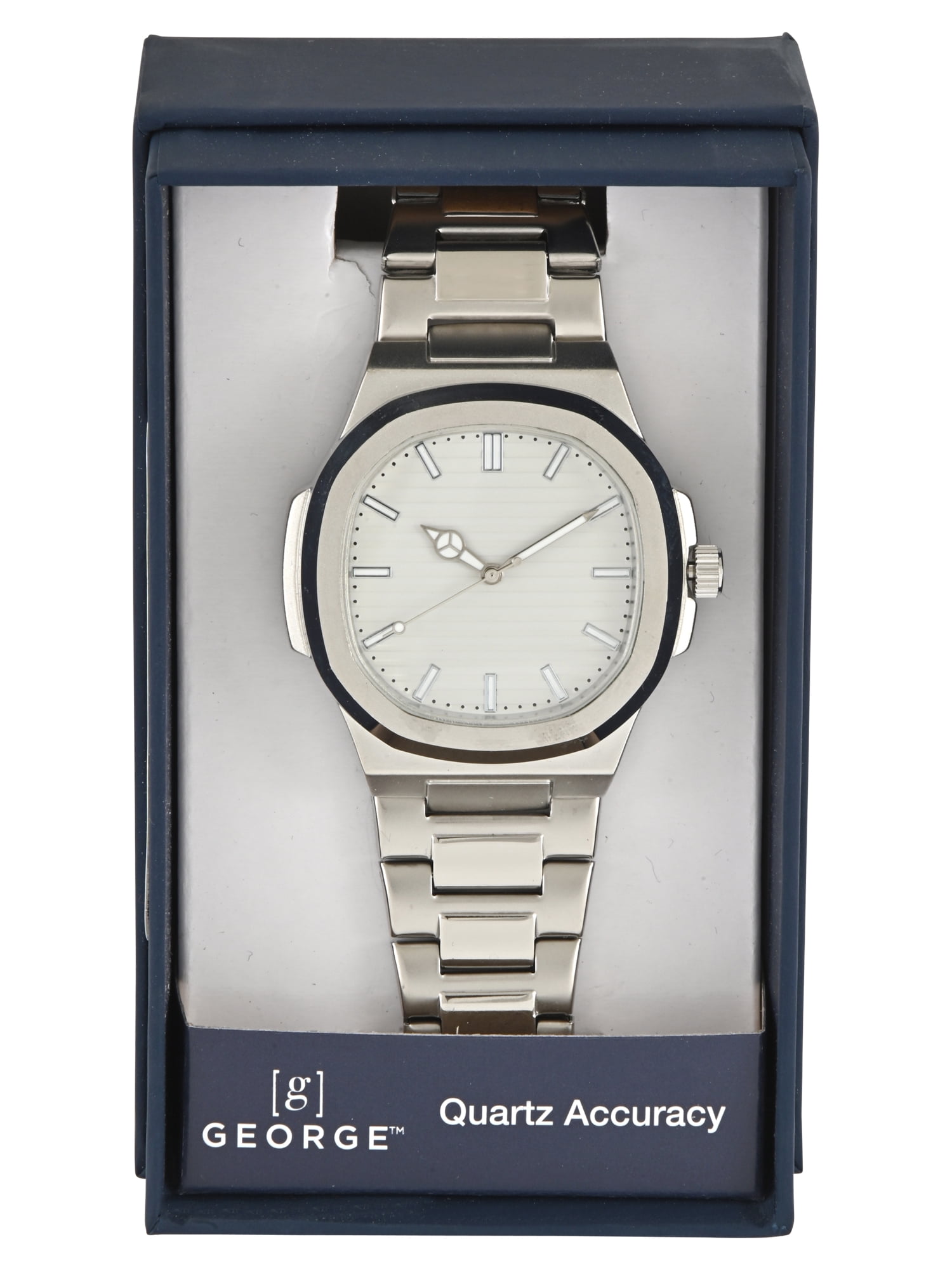 George Men's Silver Case with Silver Matte Bracelet Watch - Image 4