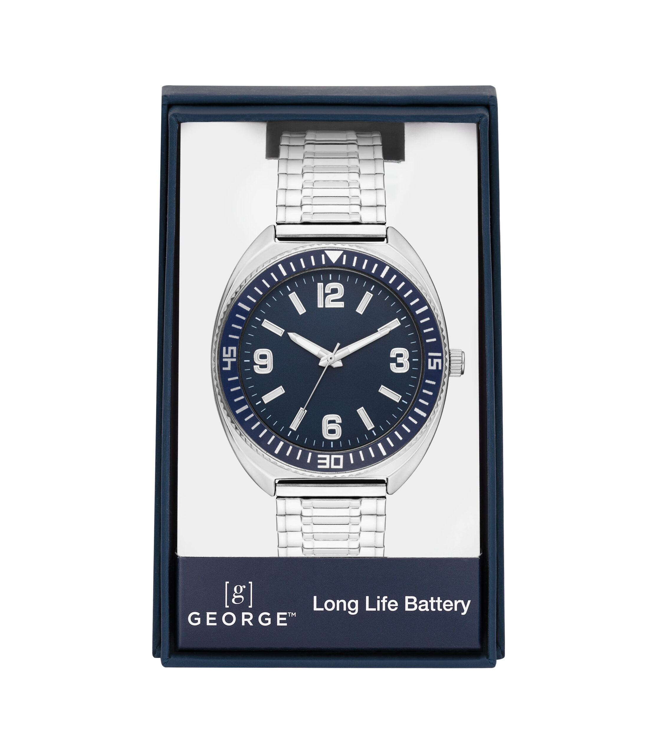 George Men's Silver-Tone Expansion Strap Wristwatch - Image 2