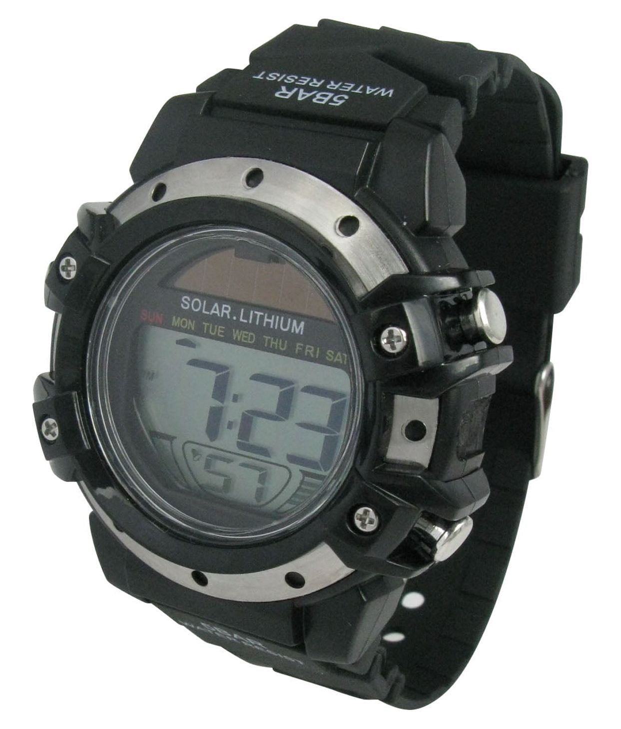 George Mens Solar Digital Wristwatch Plastic Strap - Image 4