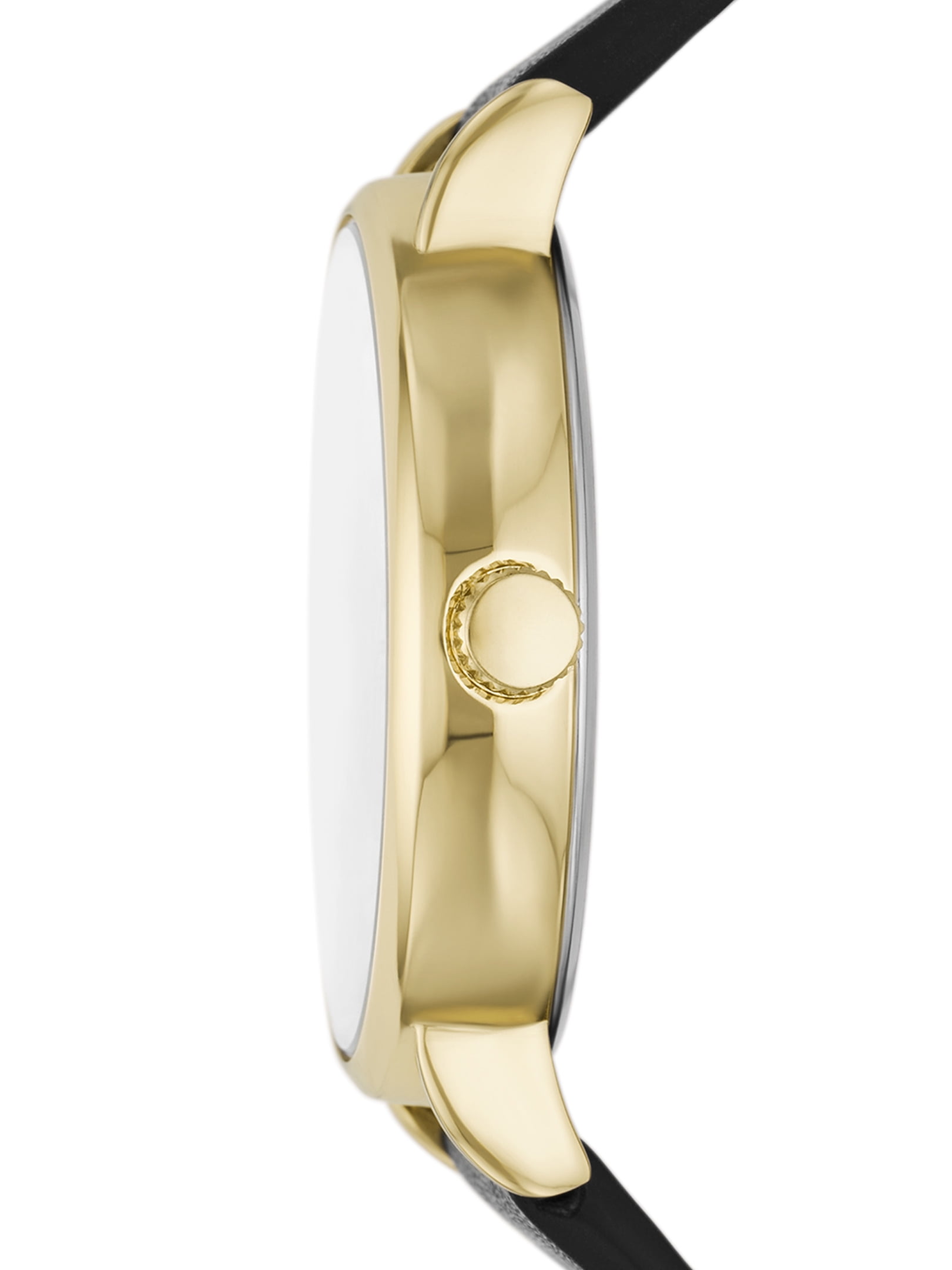 George Men's Watch: Gold Tone Case, Champagne Sunray Dial, Black Vegan Leather Band (FMDOGE047) - Image 2