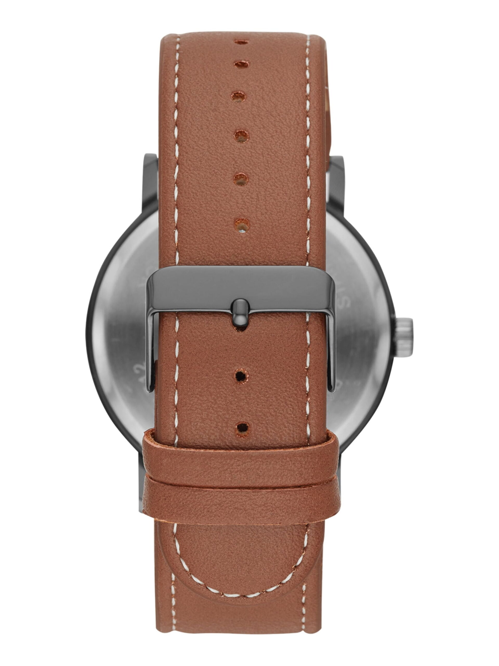 GEORGE Men's Watch: Gunmetal Case, Black Easy Read Dial, Cognac Vegan Leather Band (FMDOGE009) - Image 3