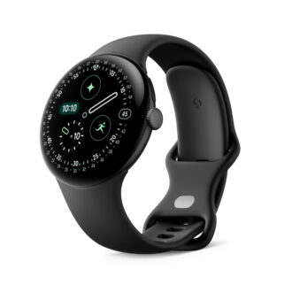 Google Pixel Watch 4 (45mm) - Android Smartwatch with Domed Display, Comprehensive Health and Fitness Tracking, and Help from Gemini - Matte Black Aluminum Case - Obsidian Active Band - Wi-Fi