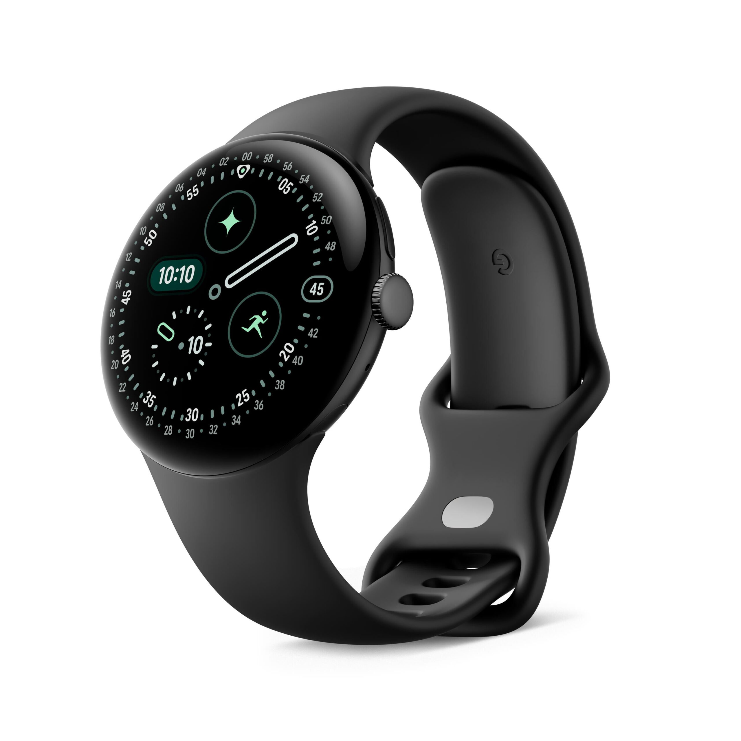 Google Pixel Watch 4 (45mm) - Android Smartwatch with Domed Display, Comprehensive Health and Fitness Tracking, and Help from Gemini - Matte Black Aluminum Case - Obsidian Active Band - Wi-Fi