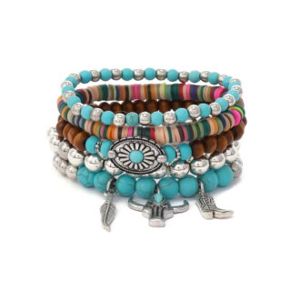 Handmade Western Cowboy Bracelet Set for Women, Vintage Bohemian Country Jewelry Accessories