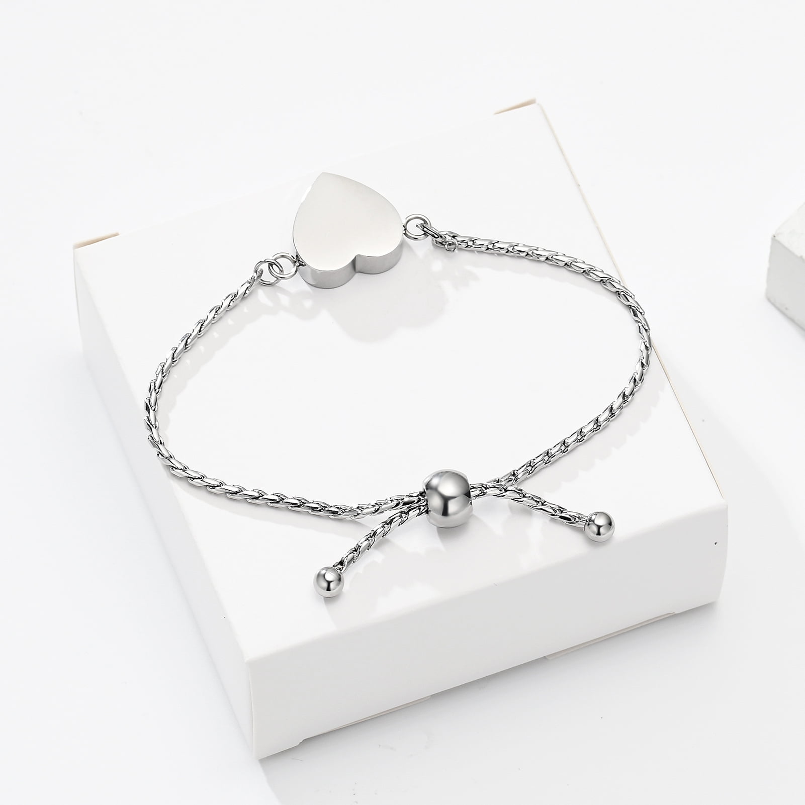 Heart Urn Bracelet for Ashes for Women Men Stainless Steel Cremation Jewelry Keepsake Holder Memorial Ash Bracelet for Loved One - Image 4
