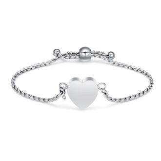 Heart Urn Bracelet for Ashes for Women Men Stainless Steel Cremation Jewelry Keepsake Holder Memorial Ash Bracelet for Loved One