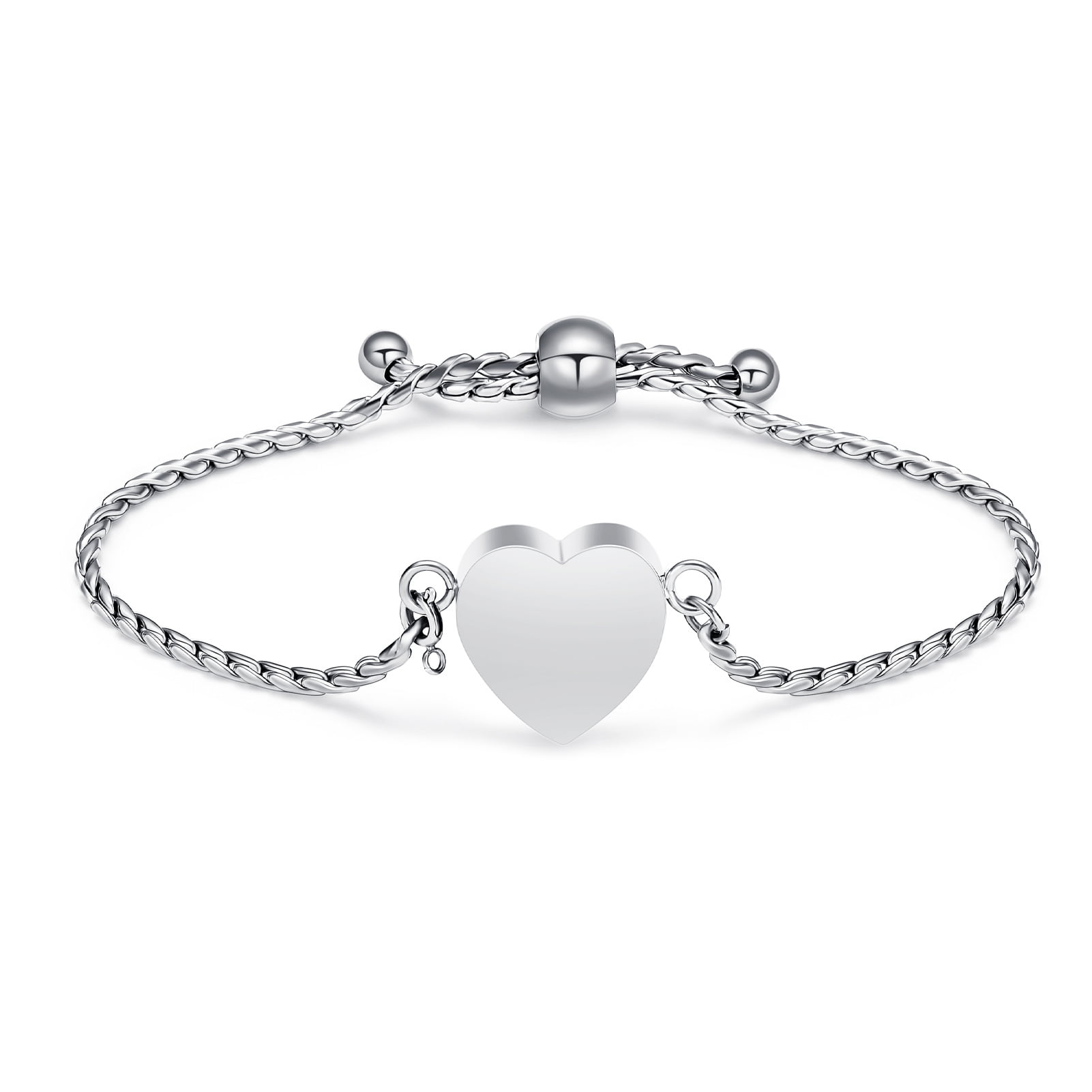 Heart Urn Bracelet for Ashes for Women Men Stainless Steel Cremation Jewelry Keepsake Holder Memorial Ash Bracelet for Loved One