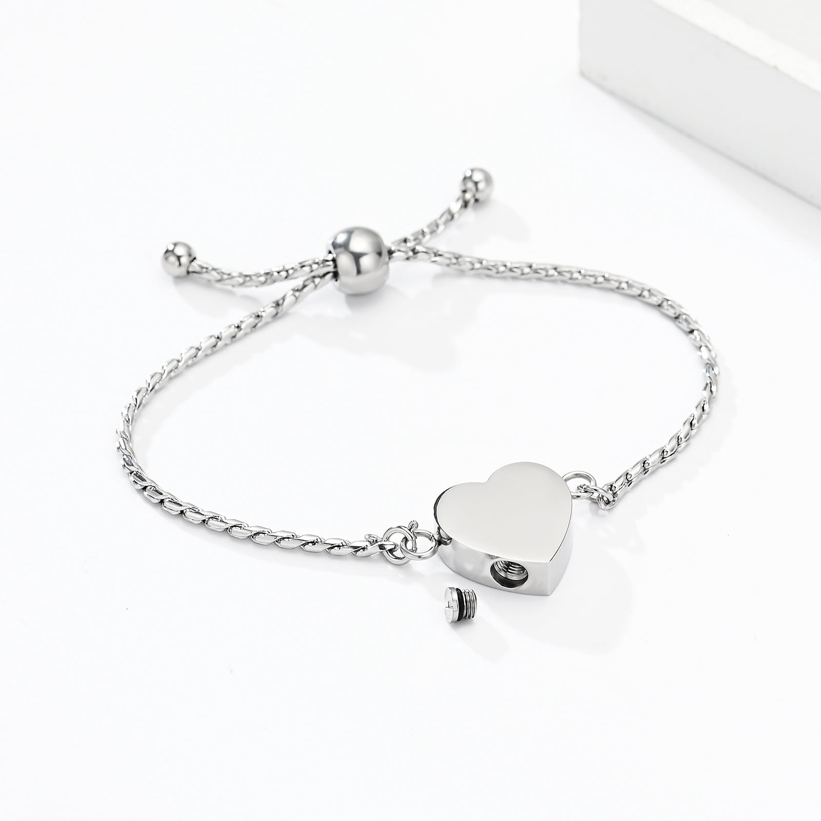 Heart Urn Bracelet for Ashes for Women Men Stainless Steel Cremation Jewelry Keepsake Holder Memorial Ash Bracelet for Loved One - Image 5