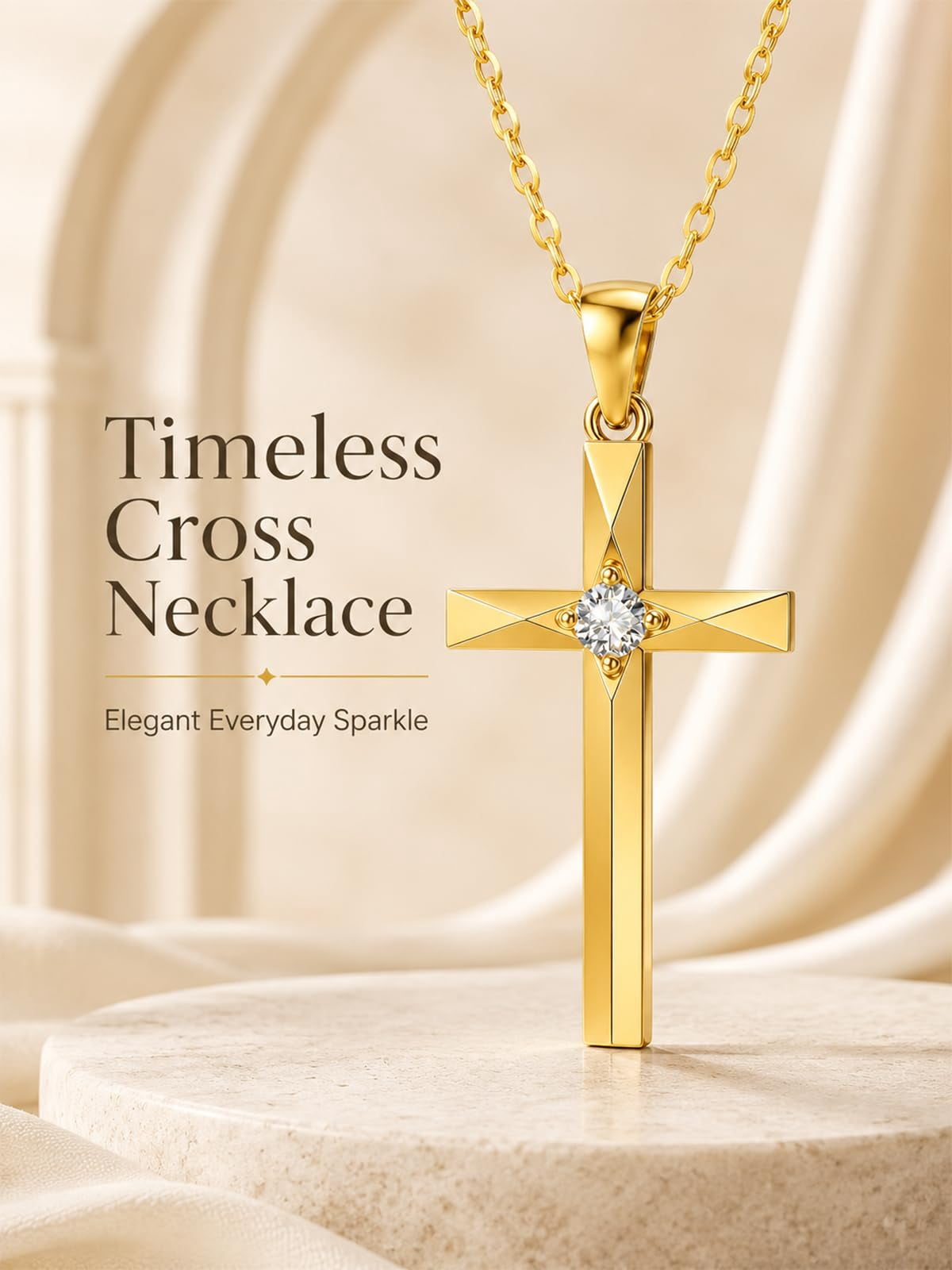 HXWZB Cross Necklace for Women 14K Gold Plated Cross Pendant Jewelry - Image 5