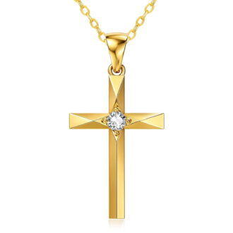 HXWZB Cross Necklace for Women 14K Gold Plated Cross Pendant Jewelry