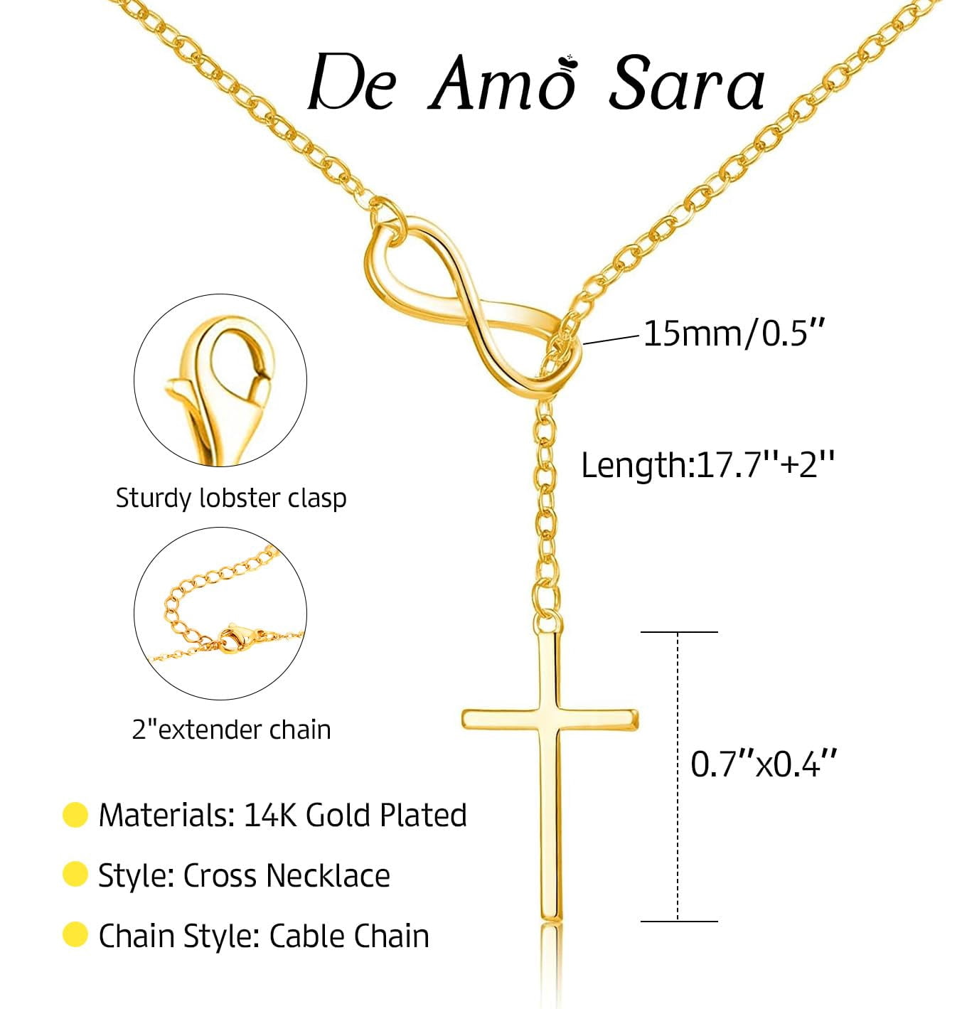 Infinity Cross Necklace for Women,Necklace Unique Trendy Cross Pendant Jewelry, Non Tarnish & Waterproof Christian Jewelry Communion Confirmation Easter Gif - Image 4