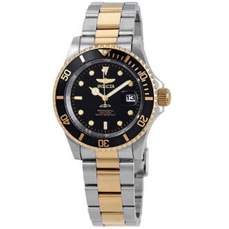 INVICTA Pro Diver Men 40mm Stainless Steel Gold + Steel Black dial PC32 Quartz